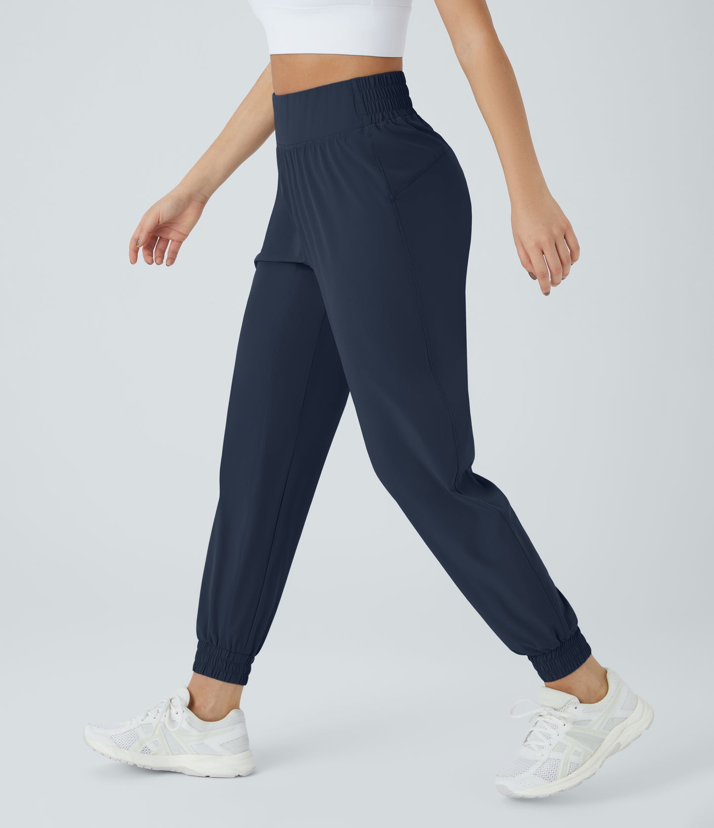 High Waisted Elastic Waistband Hiking Joggers