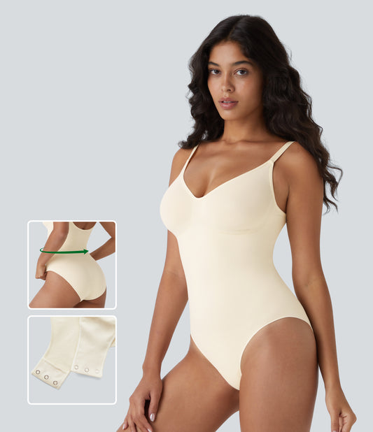Seamless Flow Tummy Control Snap Closure Lounge Sculpting Shapewear Bodysuit