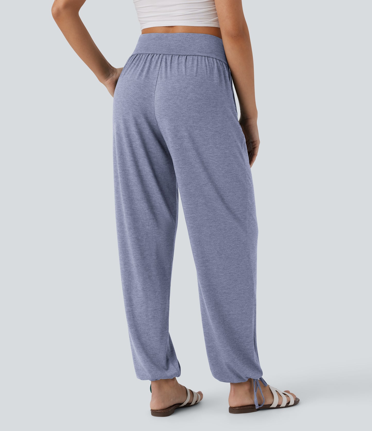 High Waisted Pocket Drawstring Casual Joggers