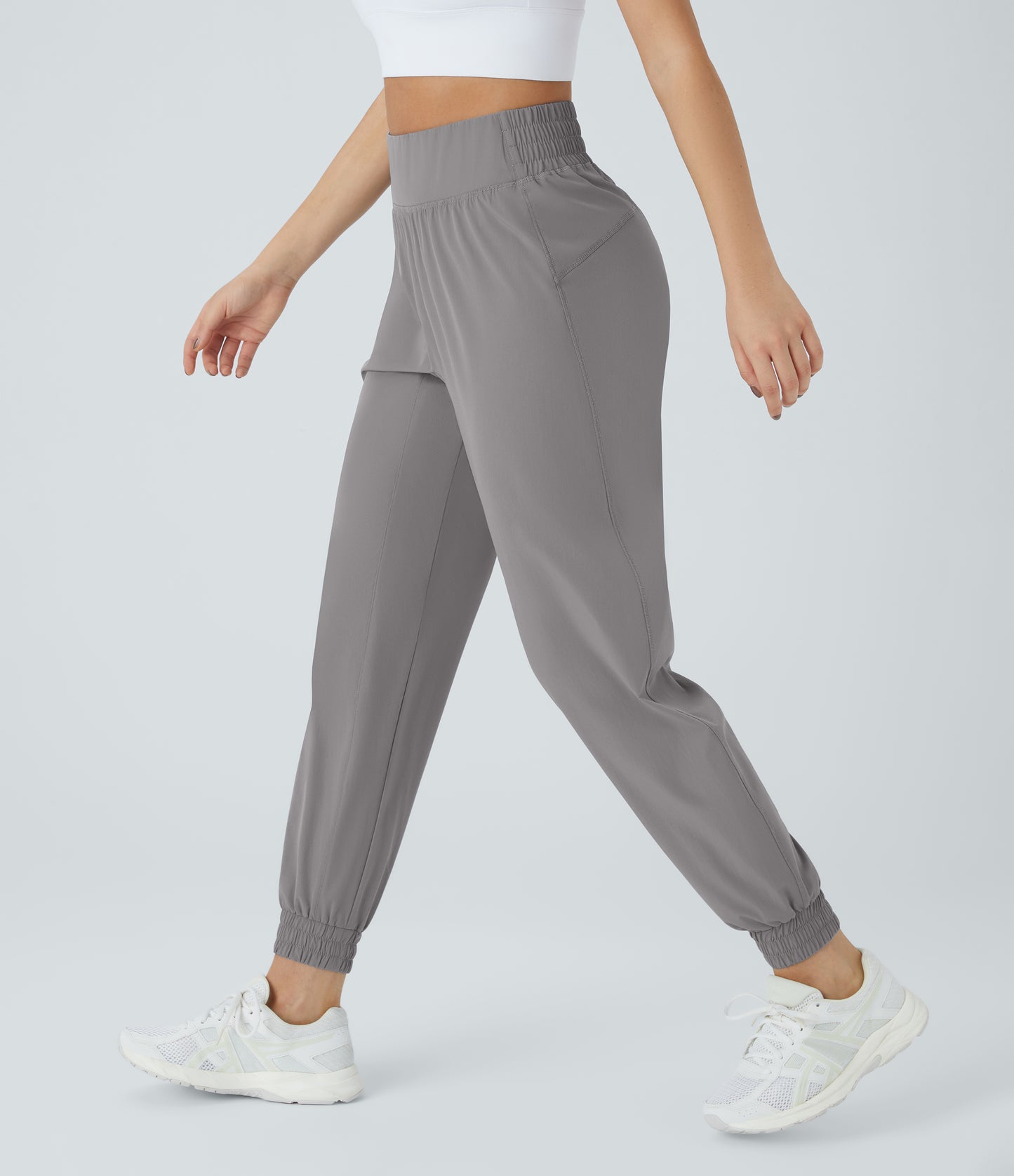 High Waisted Elastic Waistband Hiking Joggers