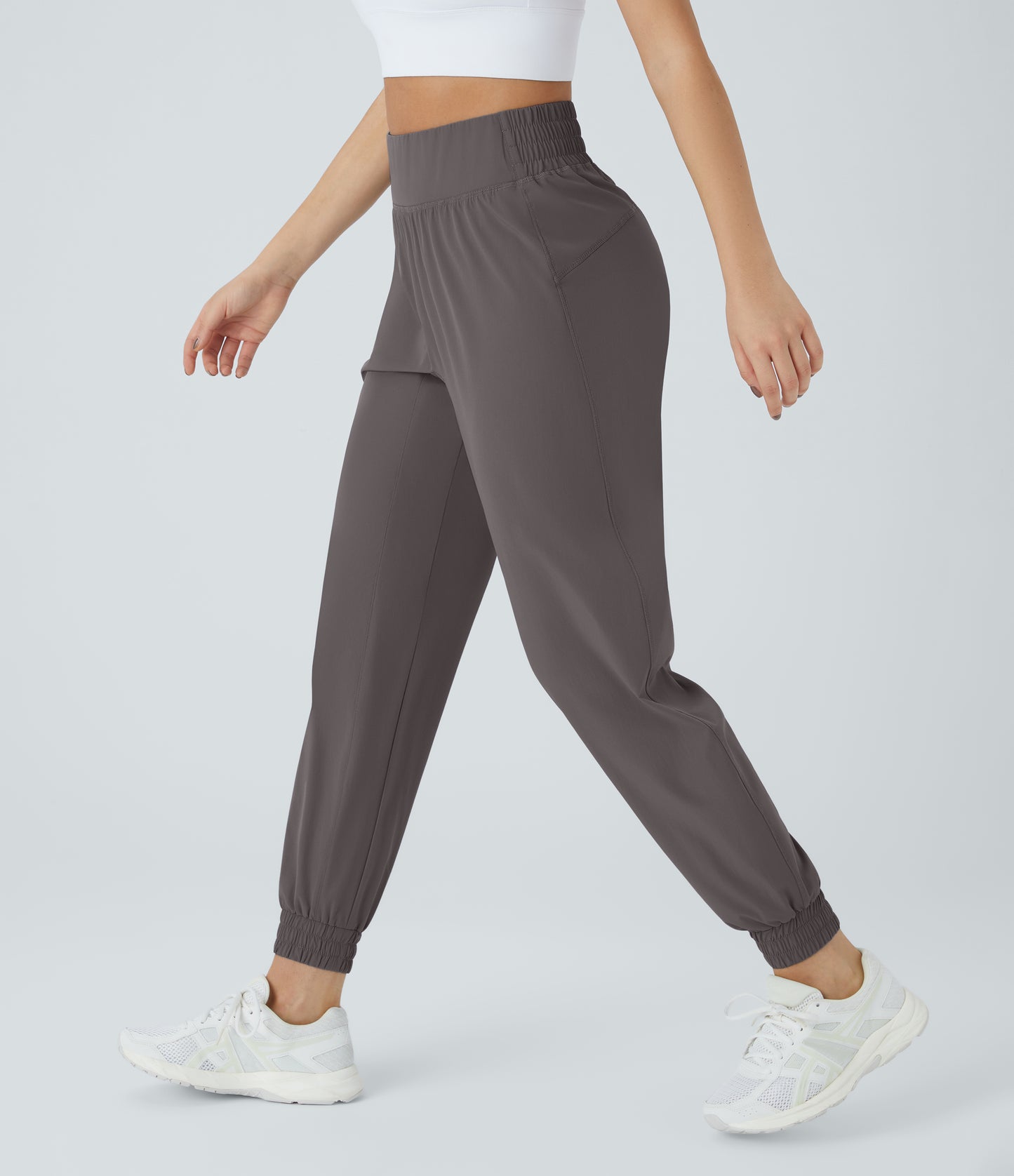 High Waisted Elastic Waistband Hiking Joggers