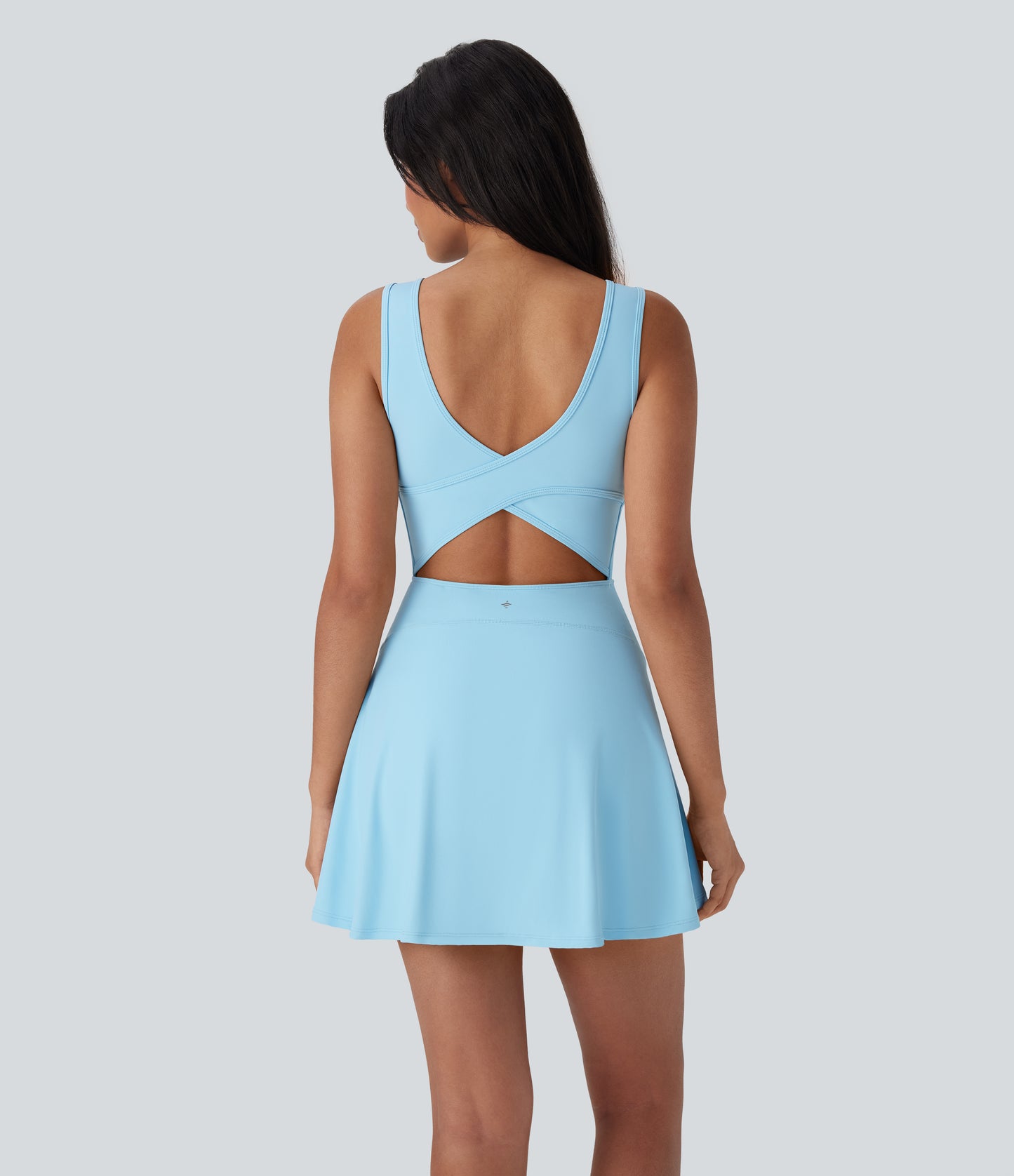 U Neck 2-in-1 Pocket Mini Cool Touch Dance Active Dress-Easy Peezy