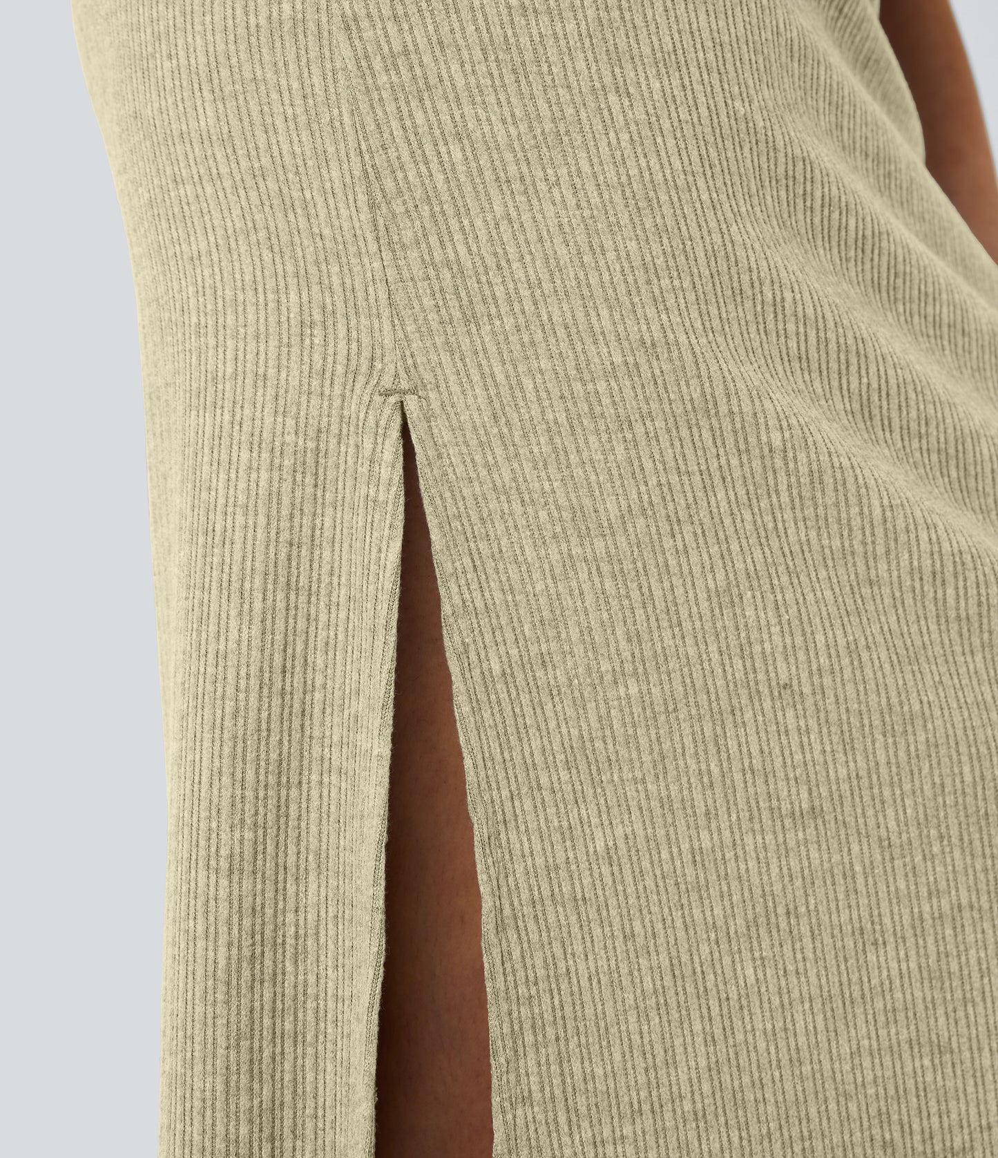 High Waisted Hem A Line Maxi Casual Skirt