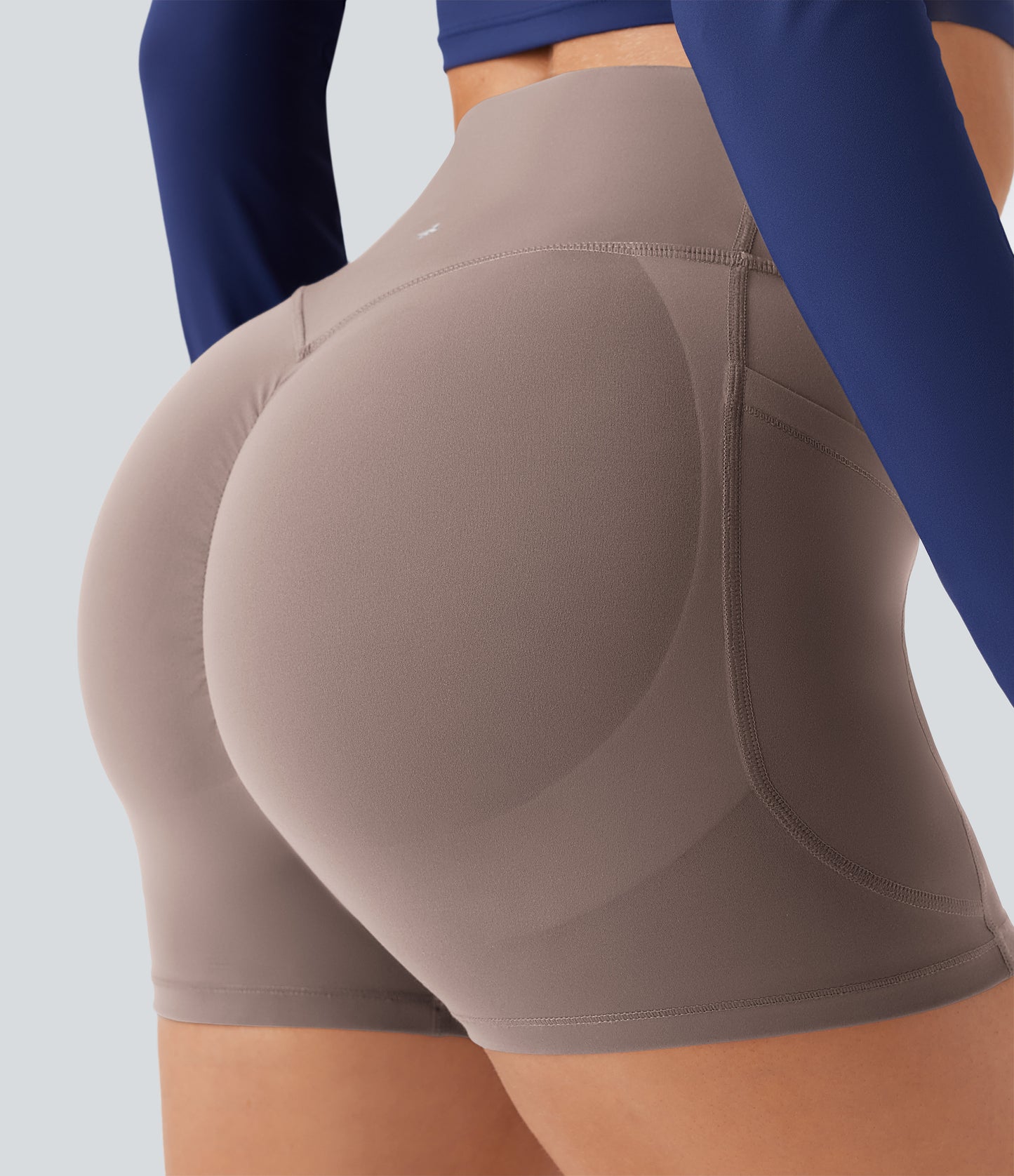 High Waisted Scrunch Butt Lifting Tummy Control Pocket Shaping Workout Biker Shorts 3''