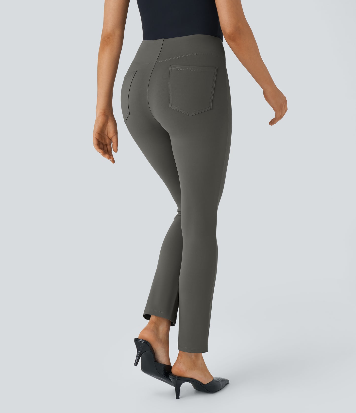 High Waisted Pocket Tapered Work Pants