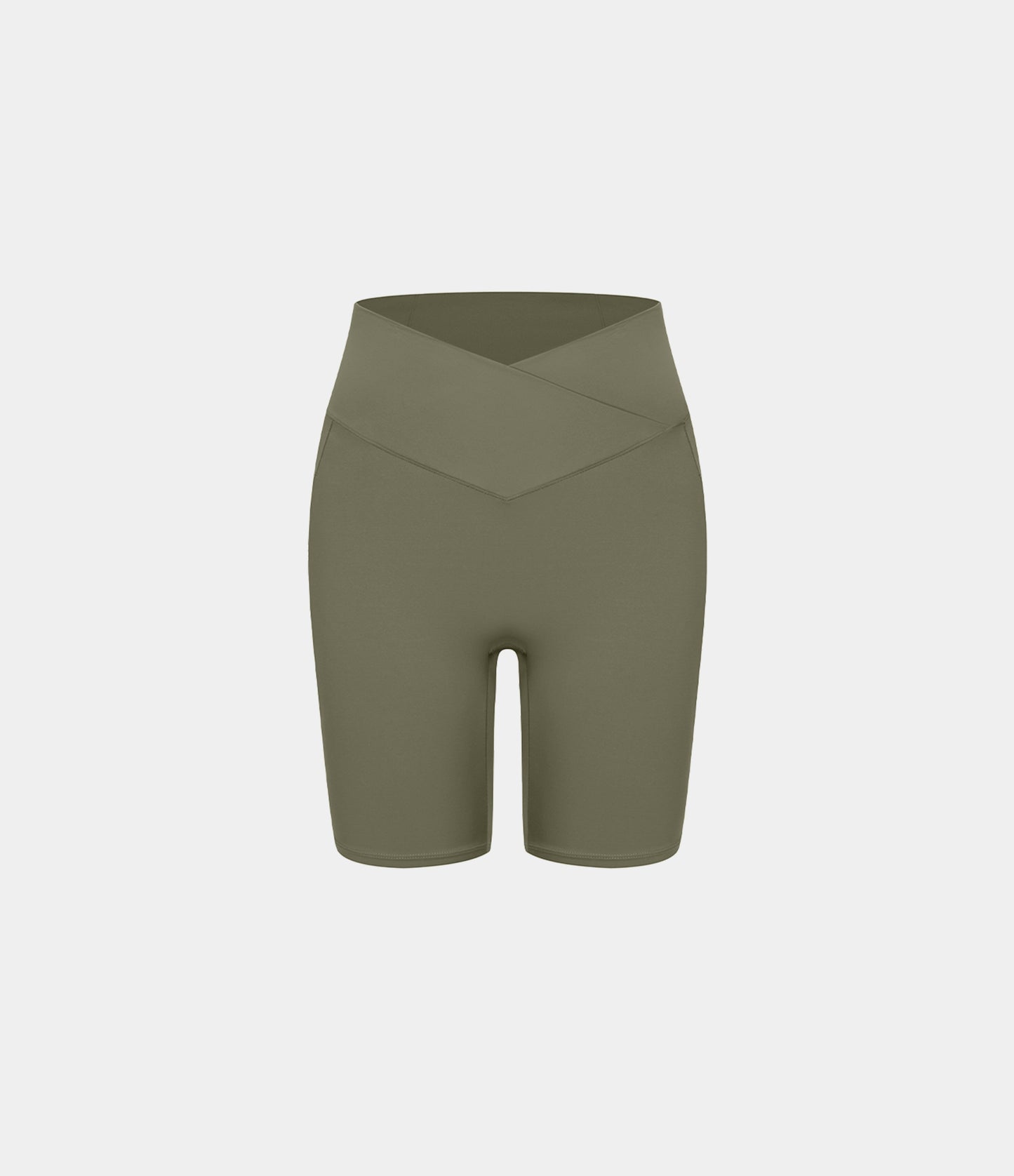 Høy midje, krysslommer i yoga-biker-shorts, 18 cm – UPF50+