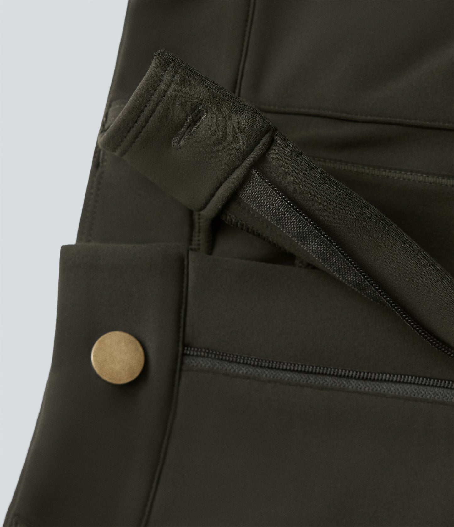 High Waisted Zipper Pockets Solid Skinny Pedal Pusher Casual Cargo Pants