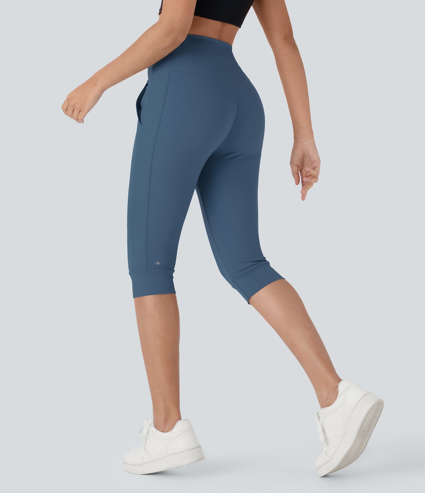 High Waisted Drawstring Pocket Yoga Pedal Pusher Joggers