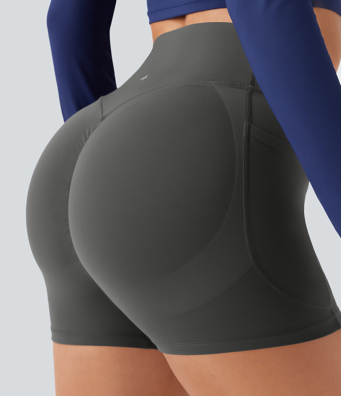 High Waisted Scrunch Butt Lifting Tummy Control Pocket Shaping Workout Biker Shorts 3''