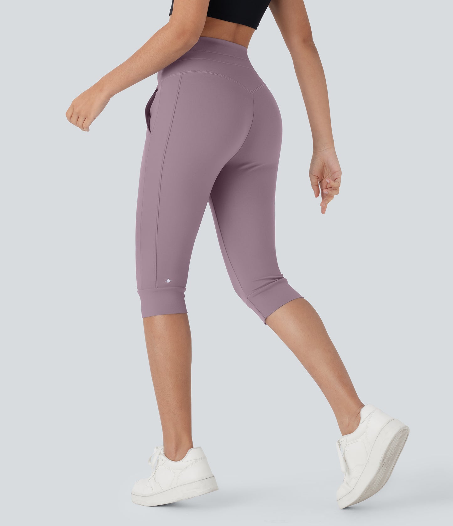 High Waisted Drawstring Pocket Yoga Pedal Pusher Joggers