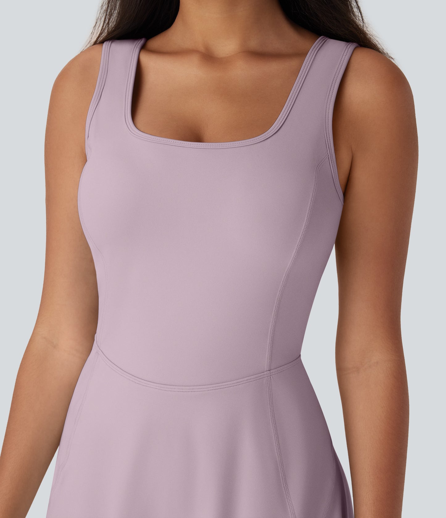 U Neck 2-in-1 Pocket Mini Cool Touch Dance Active Dress-Easy Peezy