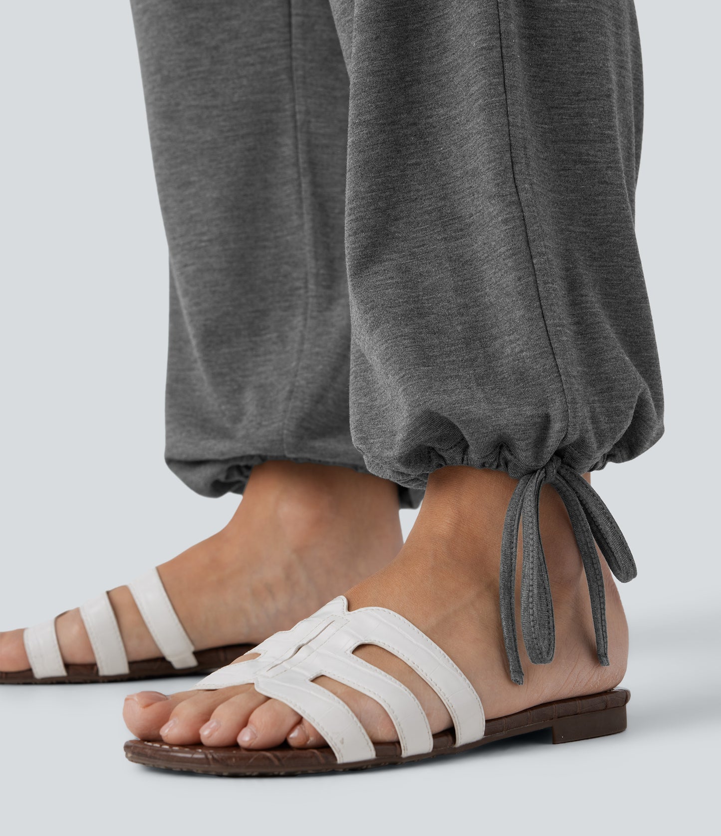High Waisted Pocket Drawstring Casual Joggers