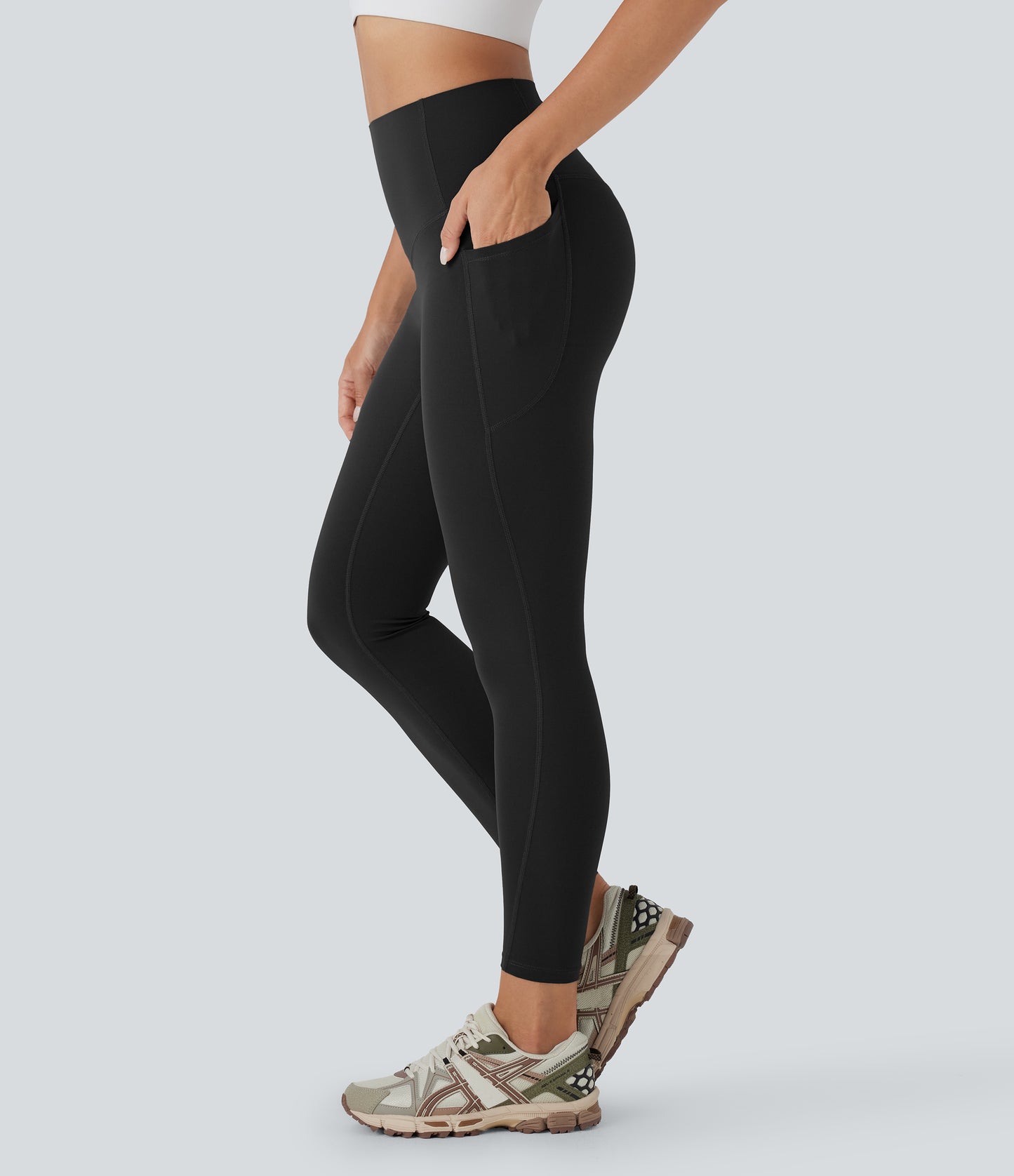 Legging d'entraînement 7/8 taille haute avec contrôle du ventre intégré et poches