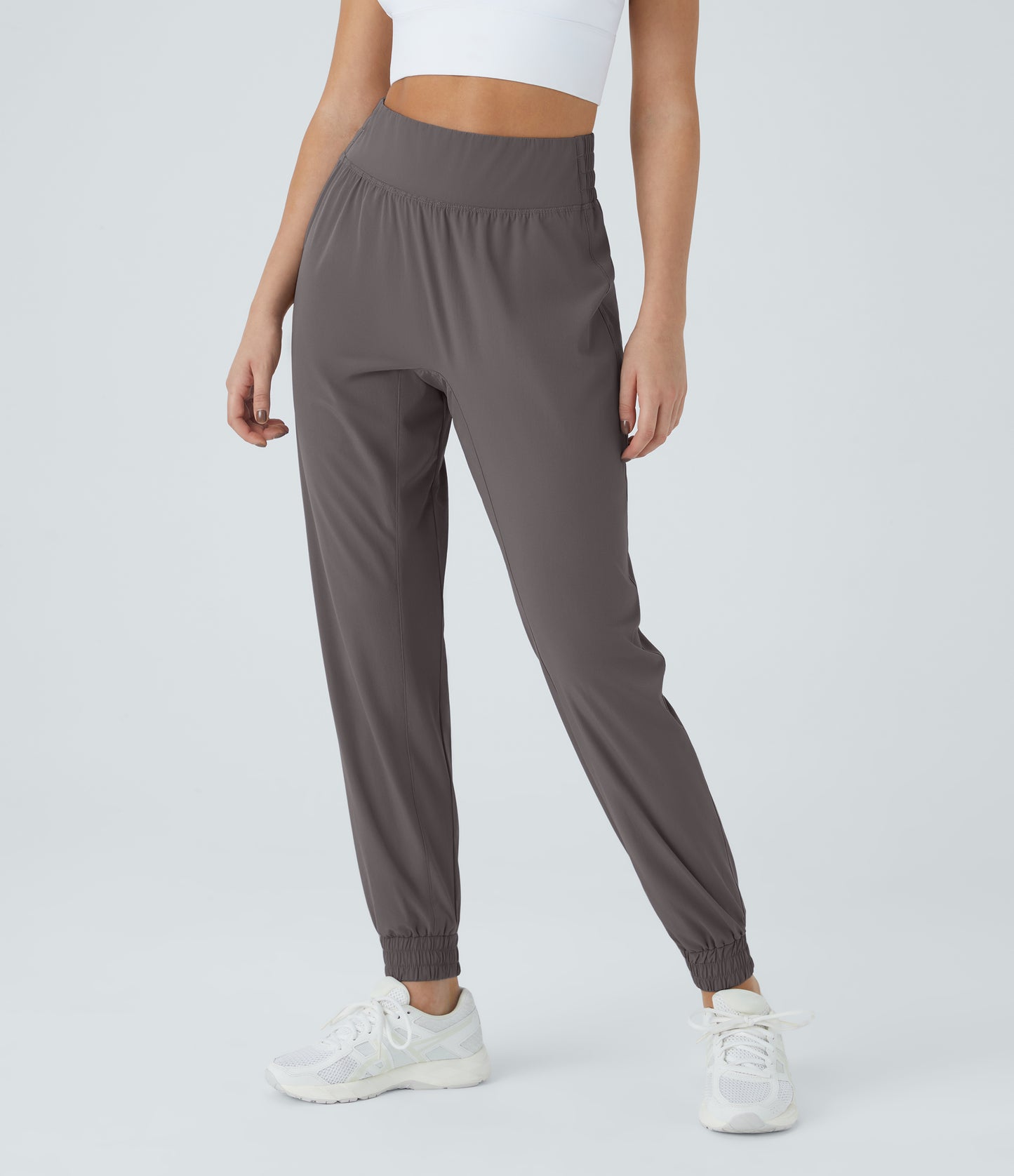 High Waisted Elastic Waistband Hiking Joggers