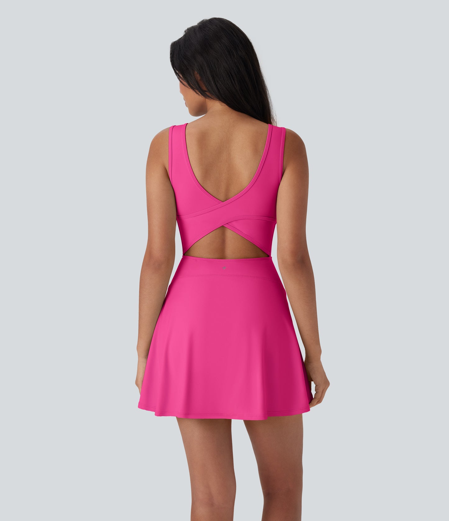 U Neck 2-in-1 Pocket Mini Cool Touch Dance Active Dress-Easy Peezy