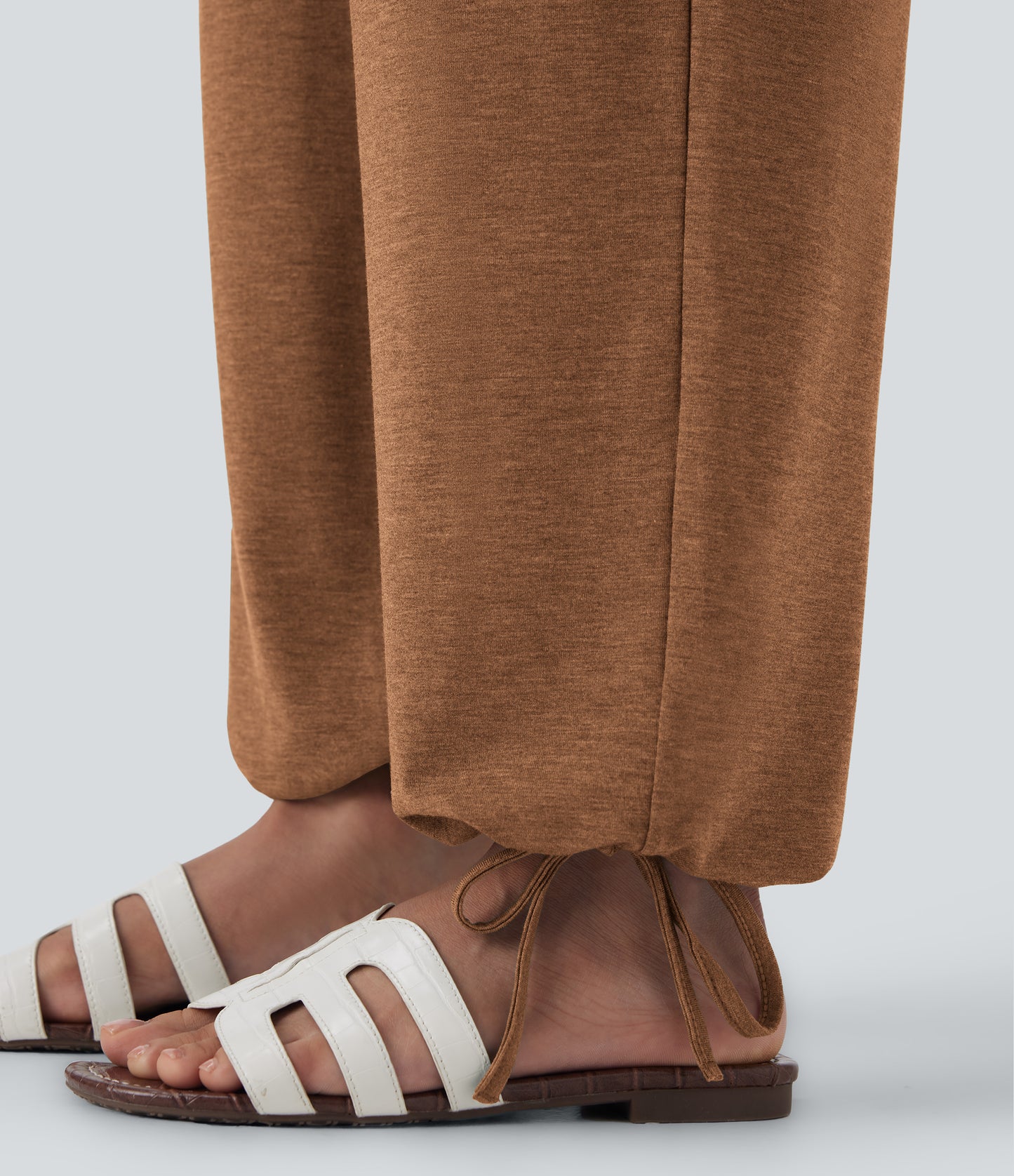 High Waisted Pocket Drawstring Casual Joggers