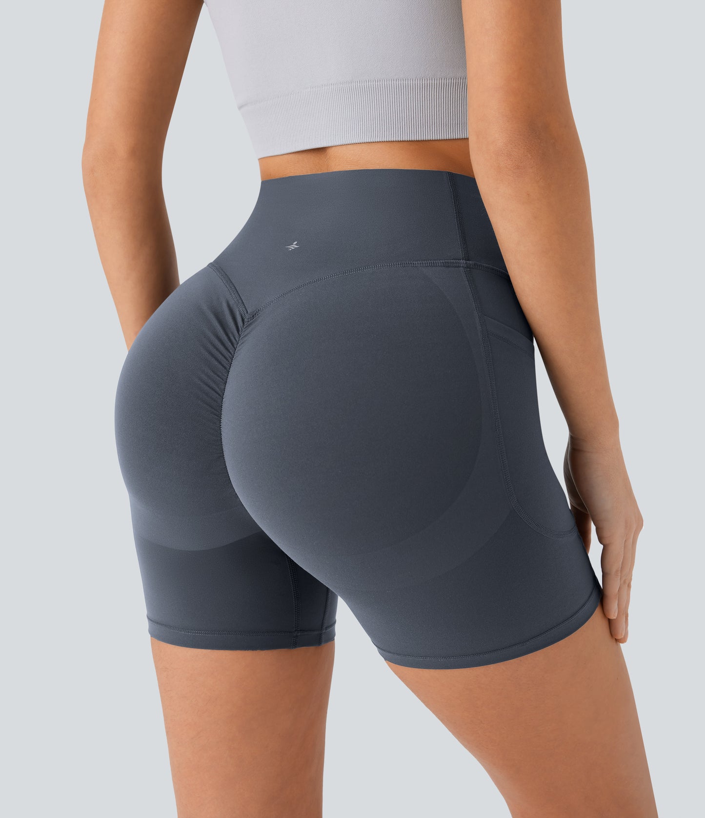 Høy midje, skrumpet rumpeløftende, magekontroll, formende sidelommer, treningsbiker-shorts 12,5 cm