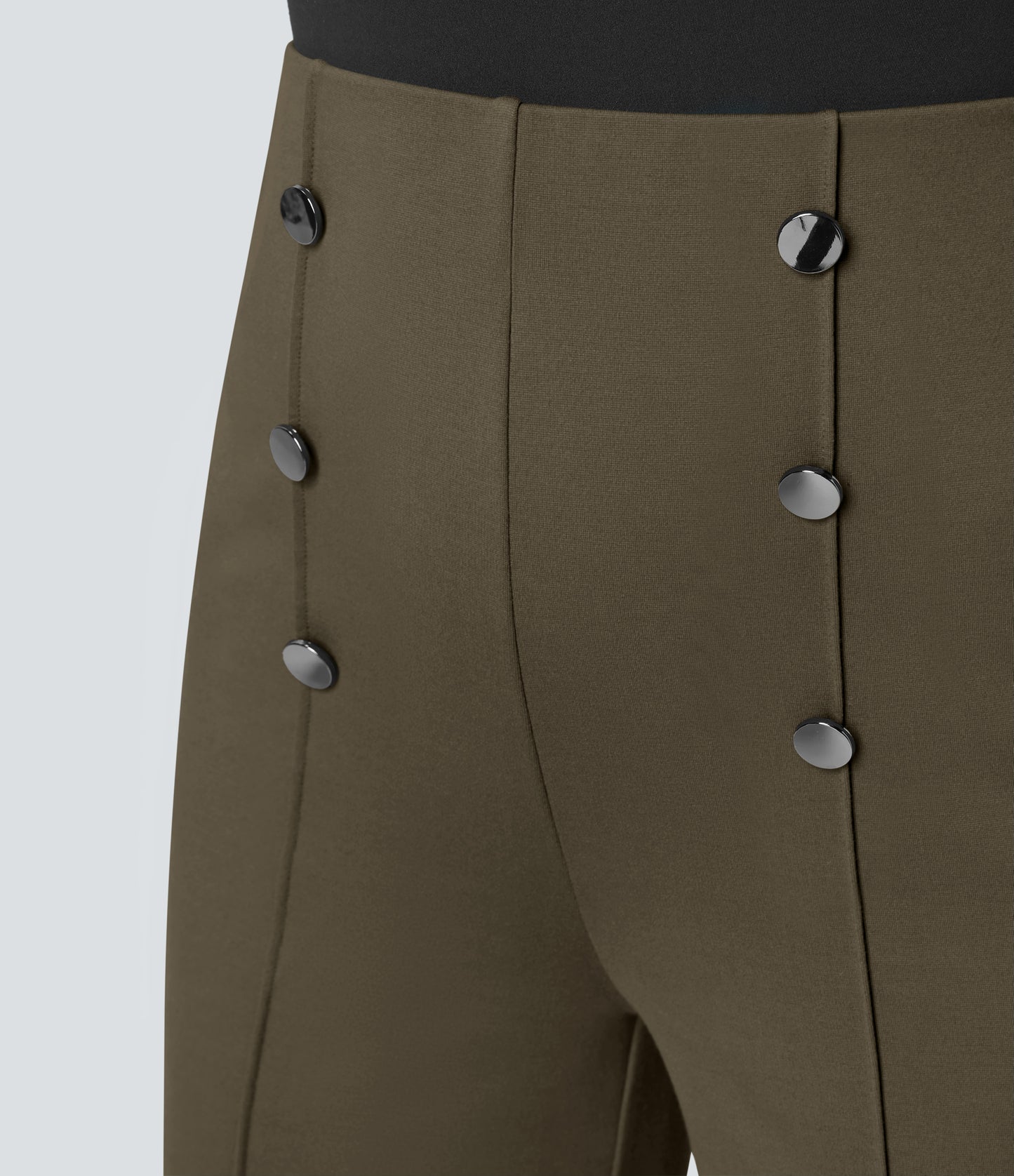 High Waisted Pocket Wide Leg Work Pants