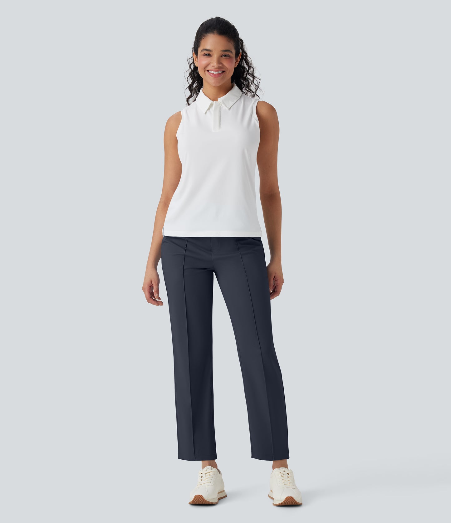 Mid High Waisted Pockets Quick Dry Golf Pants-Golf Tee-UPF40+