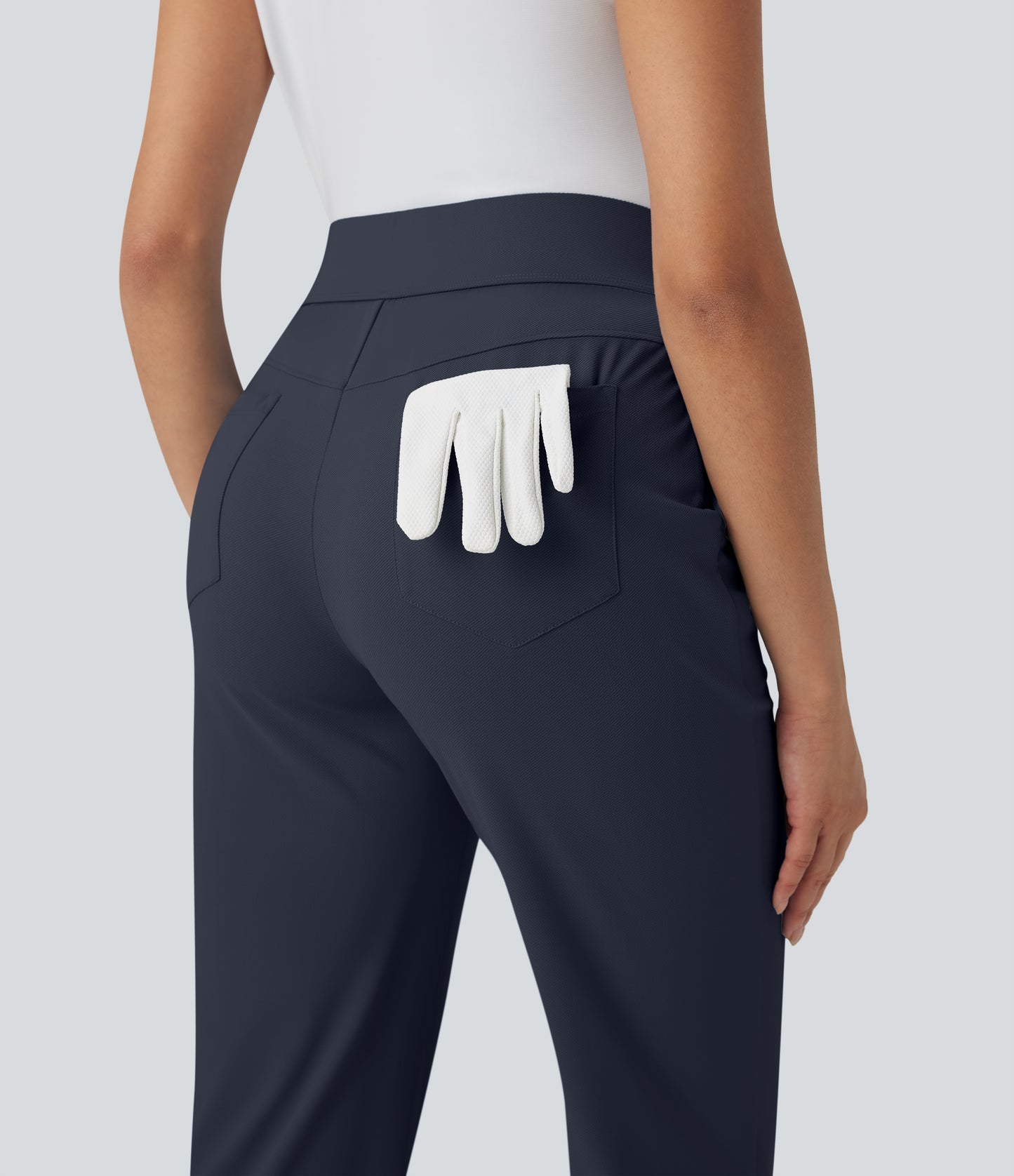 Mid High Waisted Pockets Quick Dry Golf Pants-Golf Tee-UPF40+