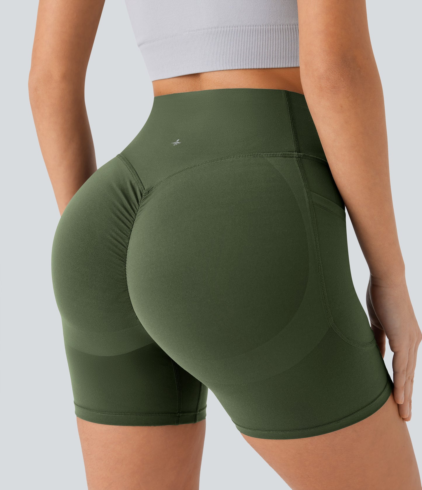 Høy midje, skrumpet rumpeløftende, magekontroll, formende sidelommer, treningsbiker-shorts 12,5 cm
