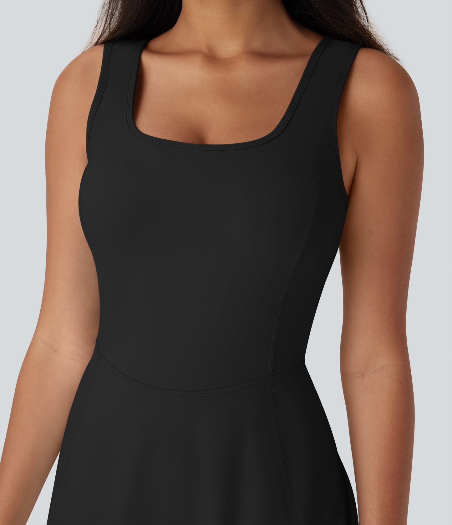 U Neck 2-in-1 Pocket Mini Cool Touch Dance Active Dress-Easy Peezy