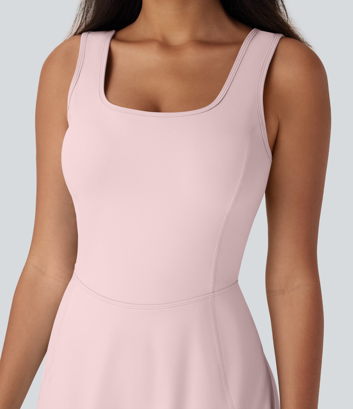 U Neck 2-in-1 Pocket Mini Cool Touch Dance Active Dress-Easy Peezy