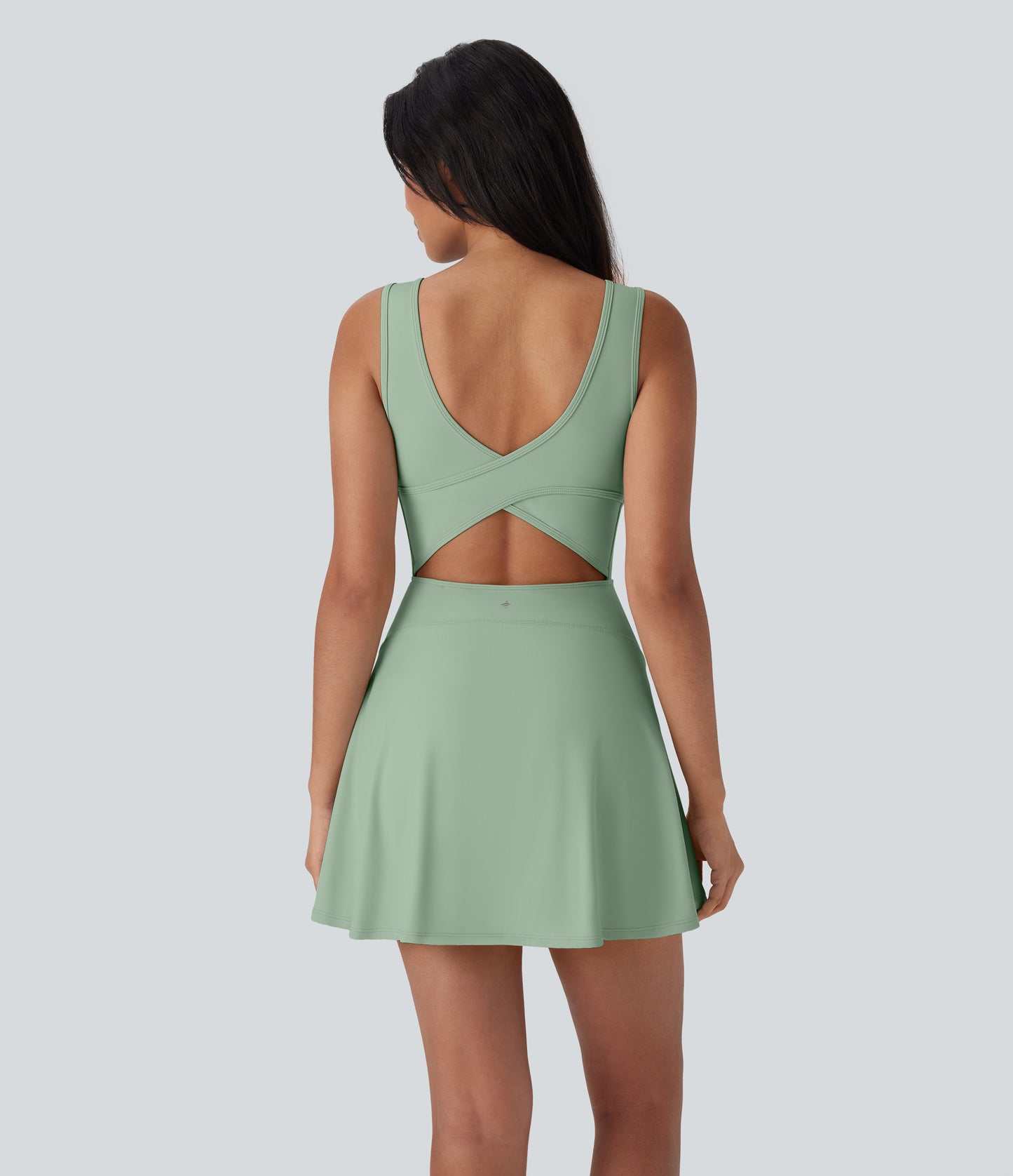 U Neck 2-in-1 Pocket Mini Cool Touch Dance Active Dress-Easy Peezy