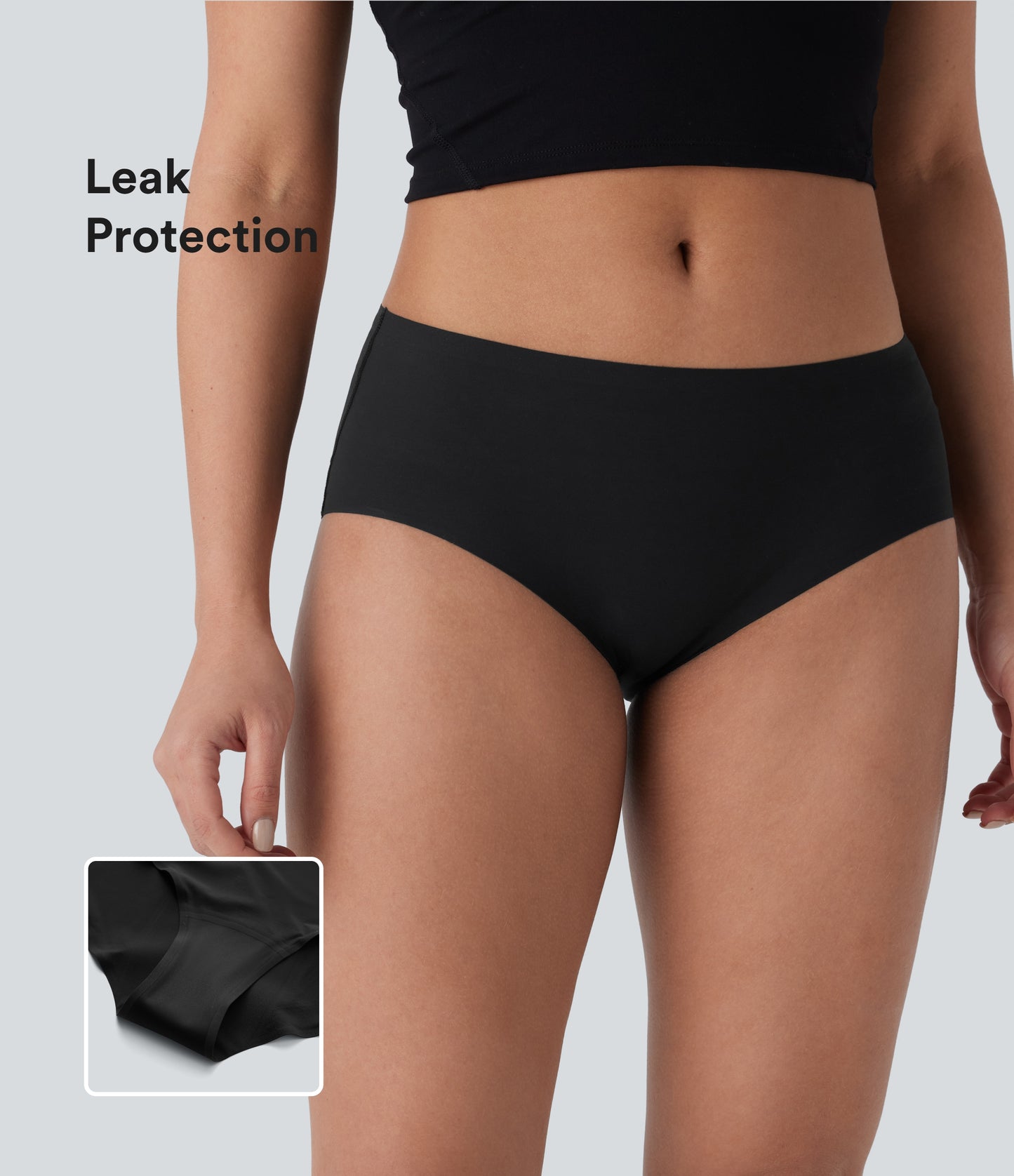 Seamless Mid Rise Casual Leak Protection Underwear Panties