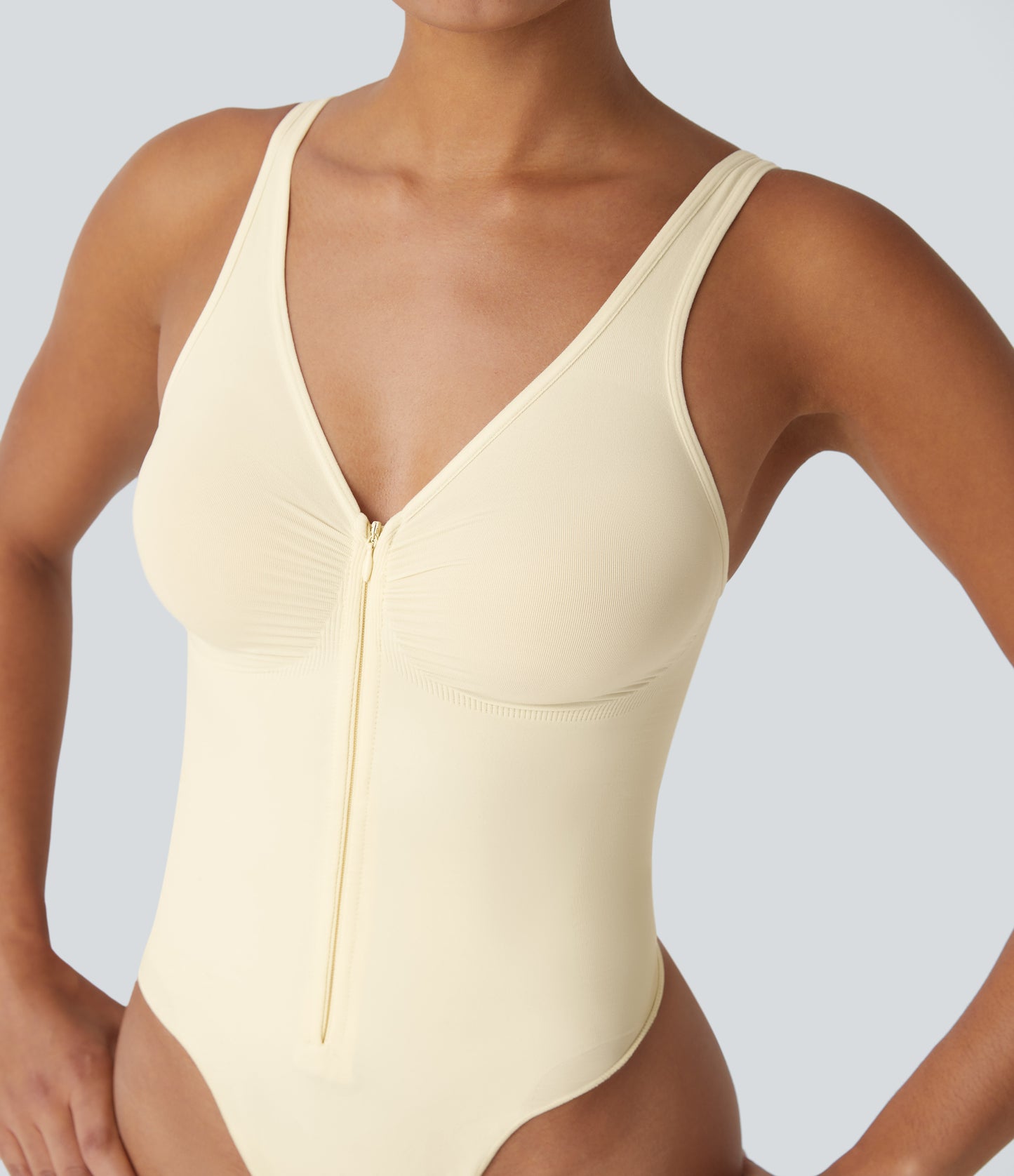 Seamless Flow Zipper Tummy Control Lounge Shapewear Bodysuit