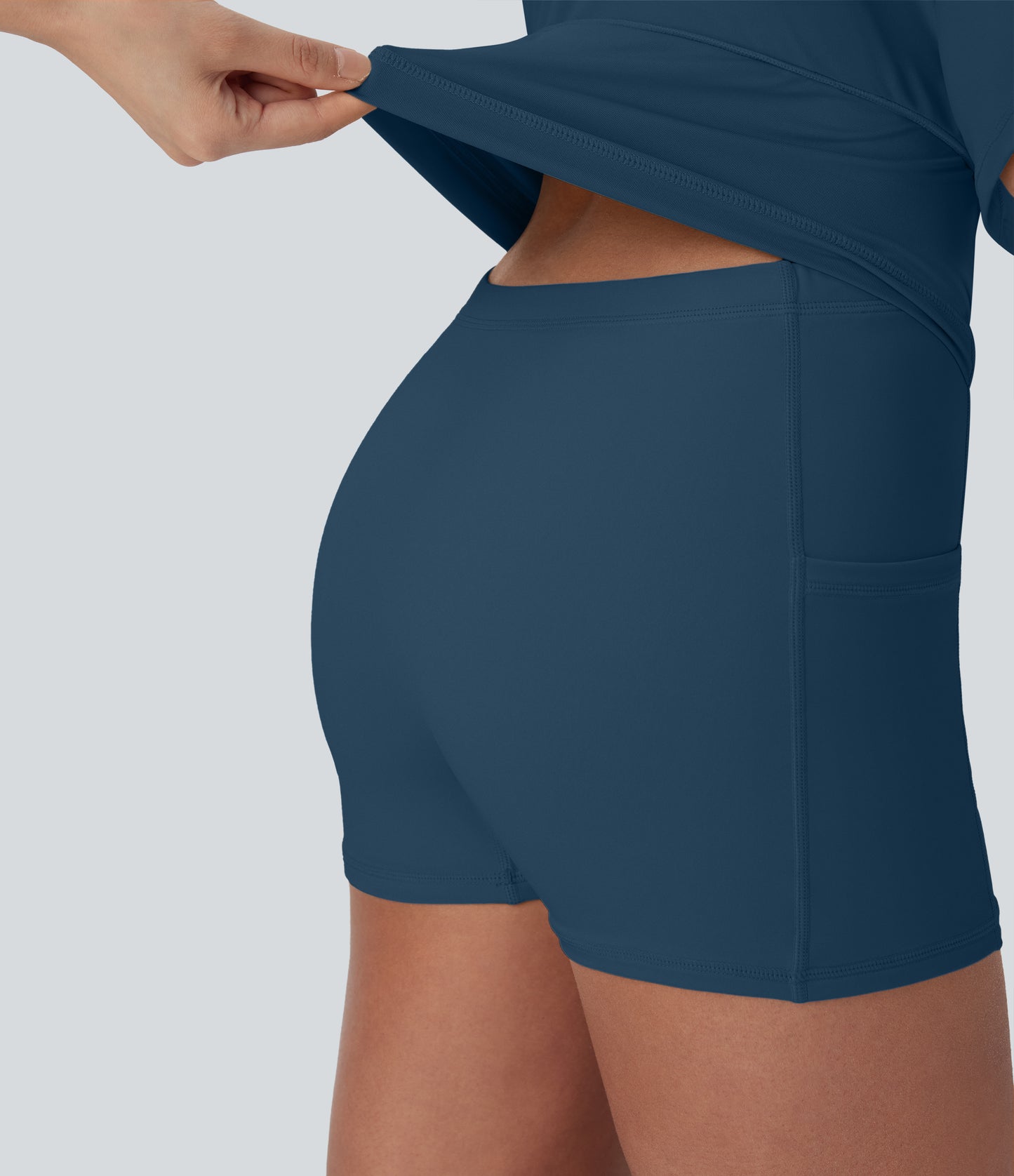 U Neck 2-in-1 Pocket Mini Cool Touch Dance Active Dress-Easy Peezy