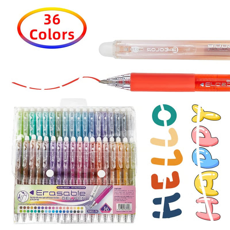 đđColorful Quick-Dry Erasable Gel Pens