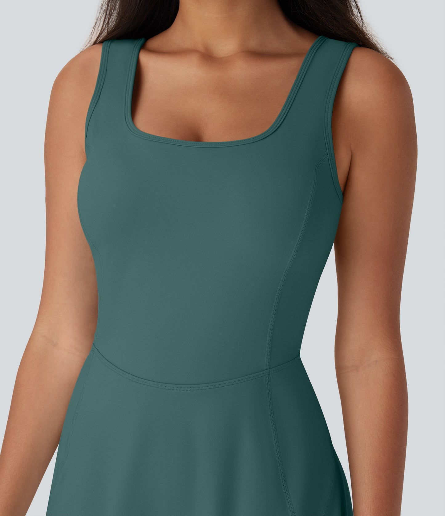 U Neck 2-in-1 Pocket Mini Cool Touch Dance Active Dress-Easy Peezy