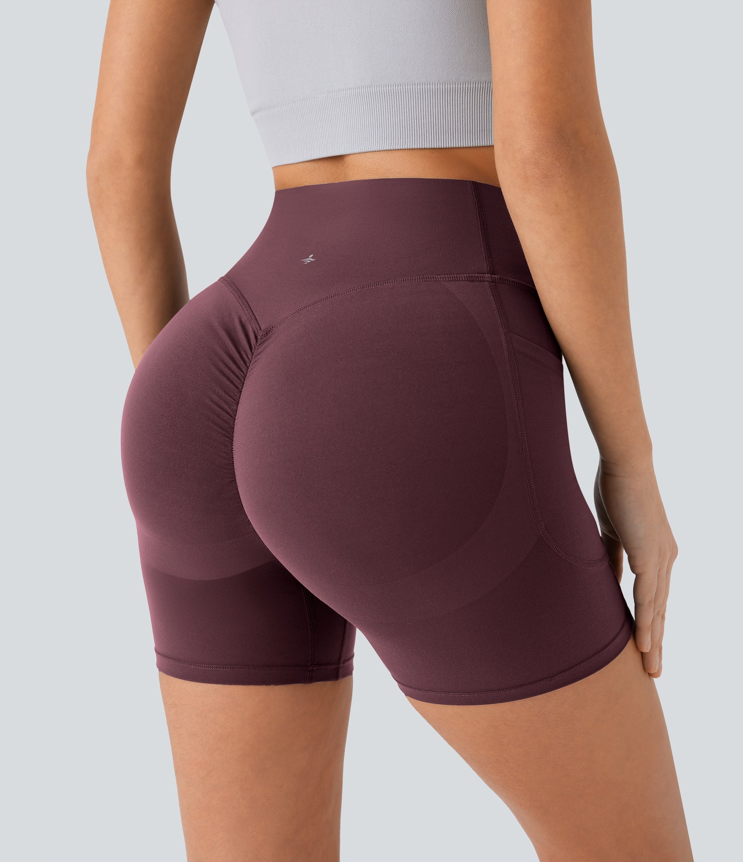 Høy midje, skrumpet rumpeløftende, magekontroll, formende sidelommer, treningsbiker-shorts 12,5 cm