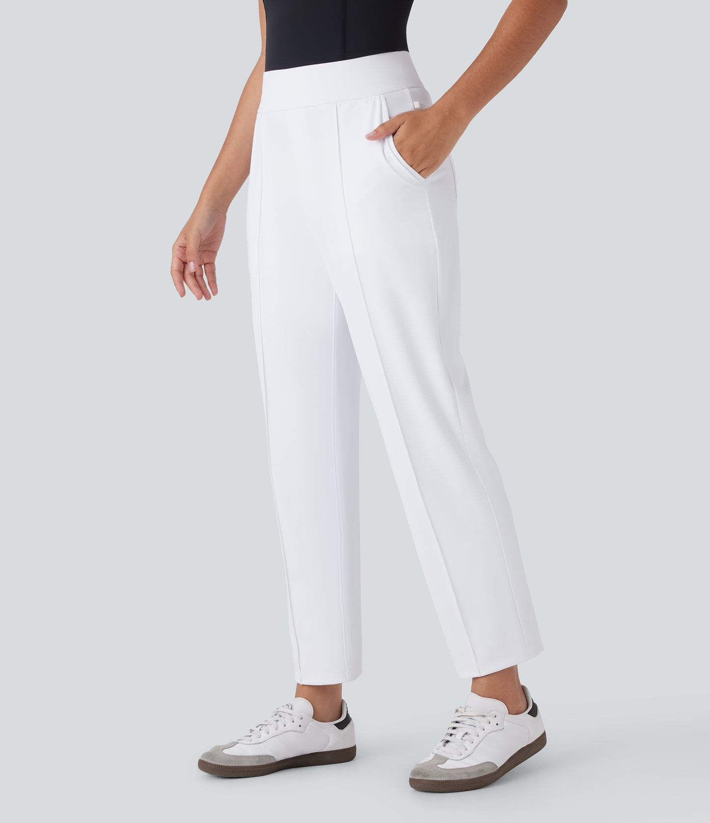 Mid High Waisted Pockets Quick Dry Golf Pants-Golf Tee-UPF40+