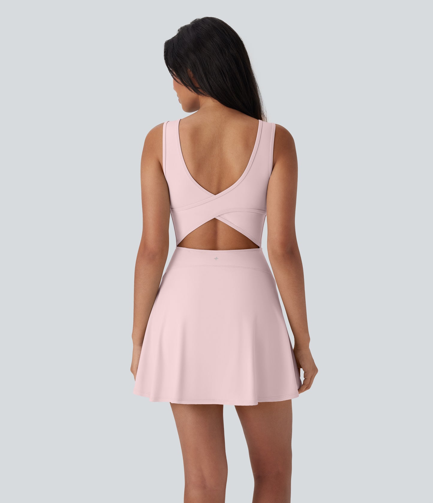 U Neck 2-in-1 Pocket Mini Cool Touch Dance Active Dress-Easy Peezy