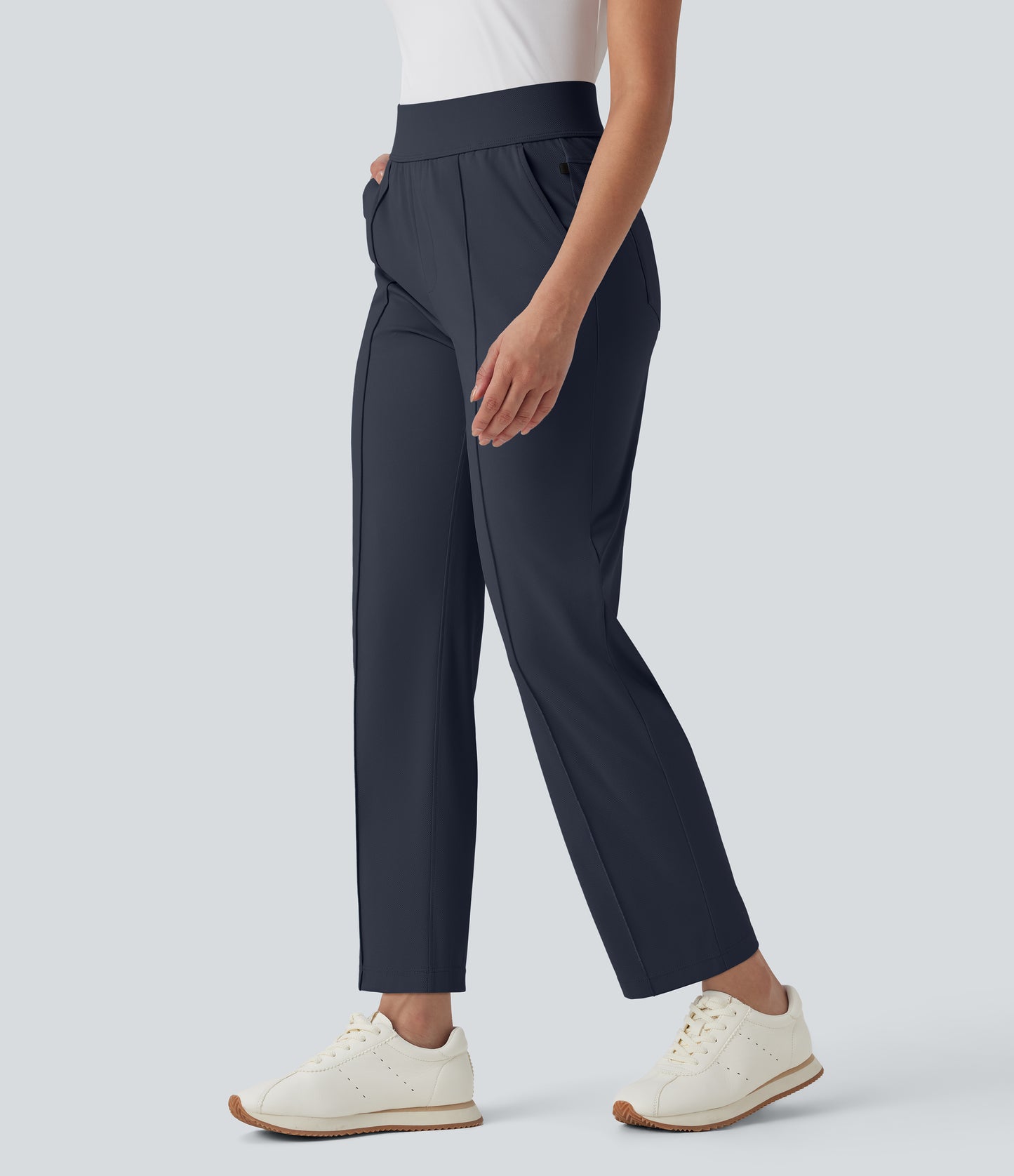 Mid High Waisted Pockets Quick Dry Golf Pants-Golf Tee-UPF40+