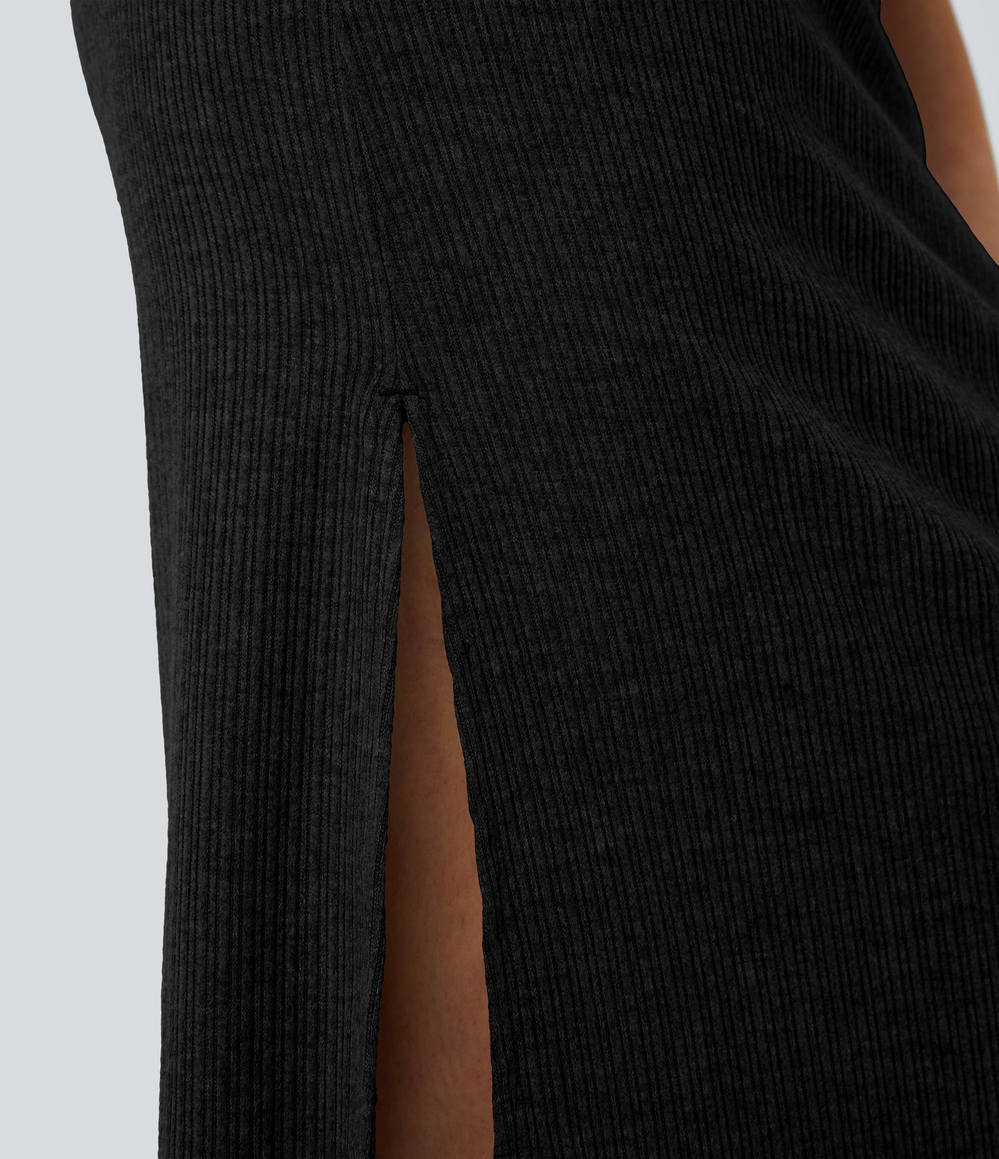 High Waisted Hem A Line Maxi Casual Skirt