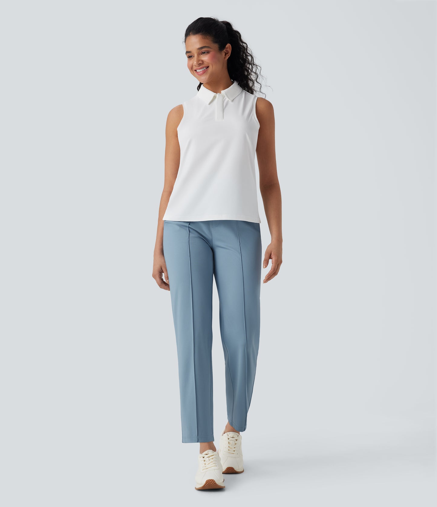 Pantalon de golf taille mi-haute à séchage rapide avec poches et tee-shirt de golf UPF 40+