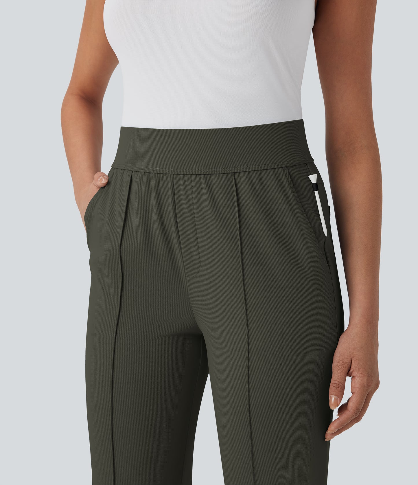 Mid High Waisted Pockets Quick Dry Golf Pants-Golf Tee-UPF40+