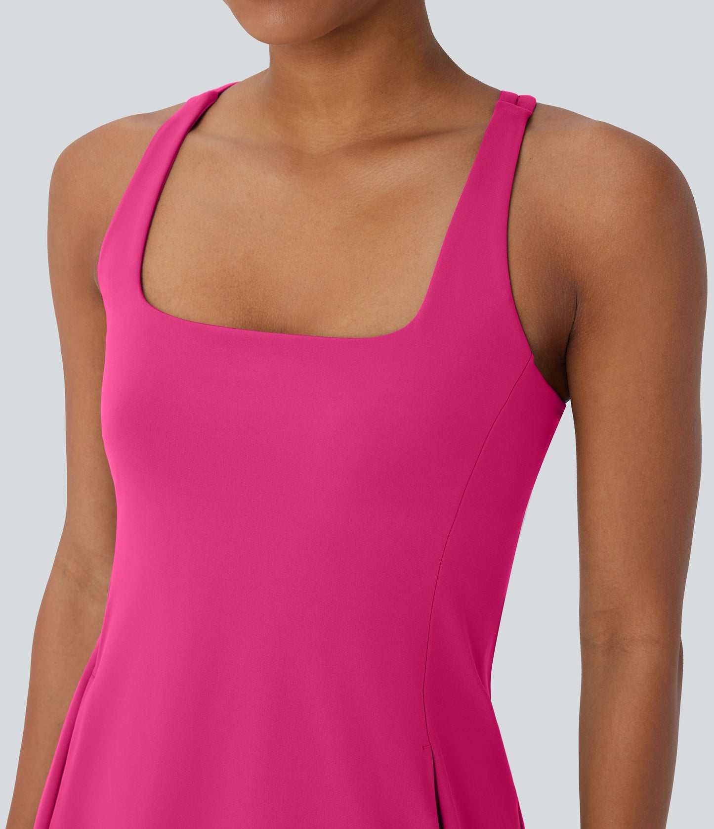 Cut Out Pocket 2-Piece Mini Yoga Active Dress