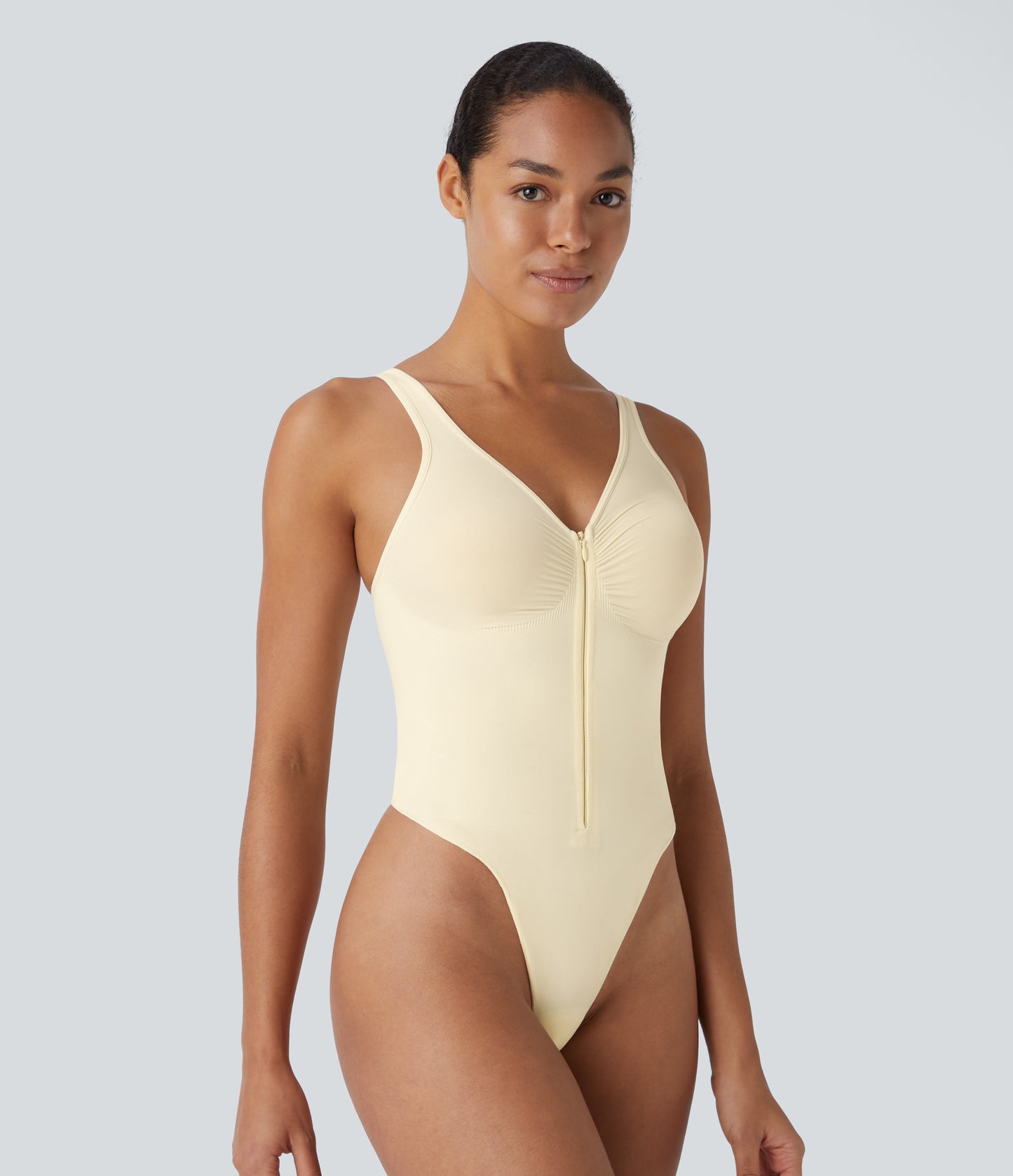 Seamless Flow Zipper Tummy Control Lounge Shapewear Bodysuit