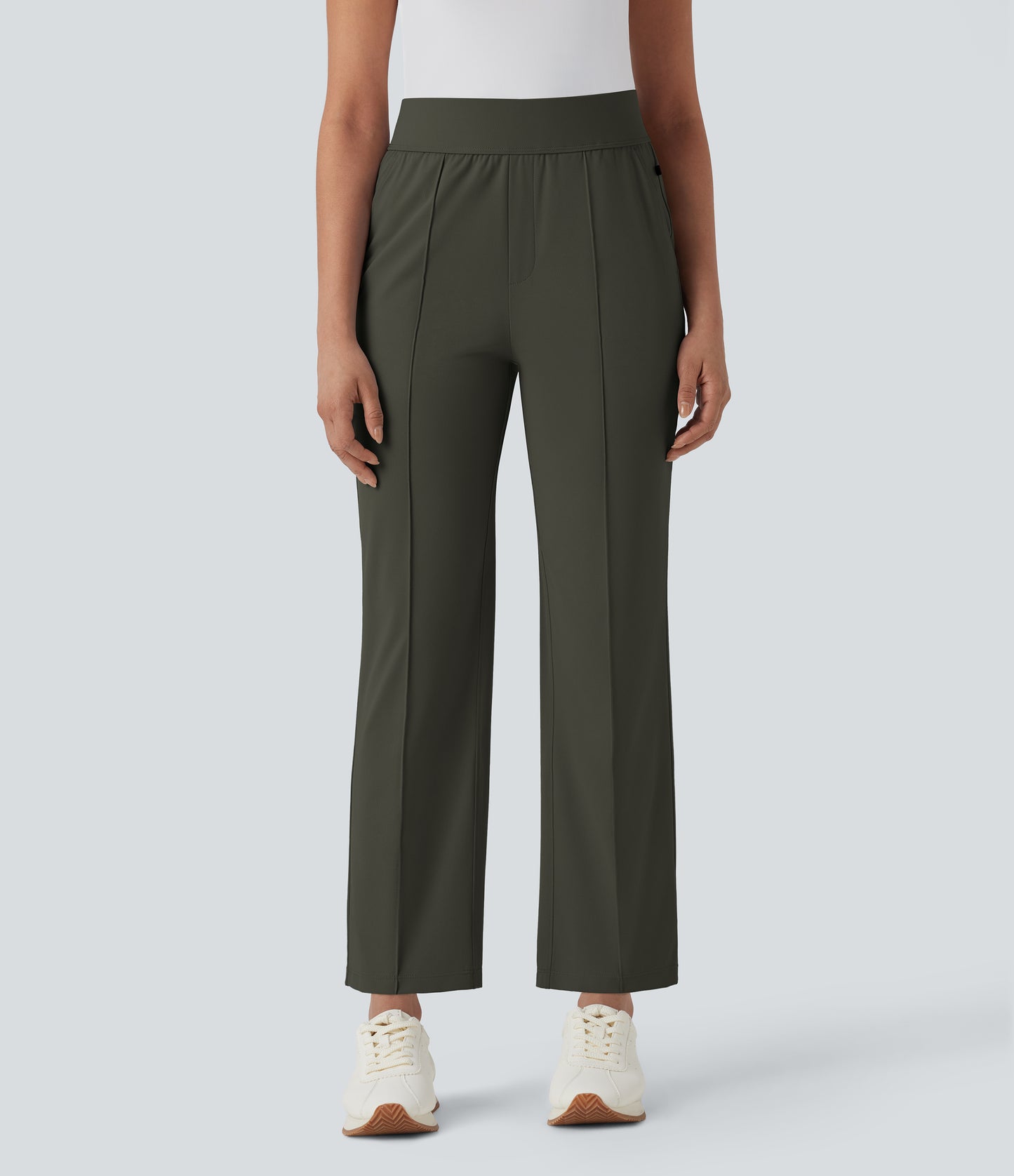 Mid High Waisted Pockets Quick Dry Golf Pants-Golf Tee-UPF40+