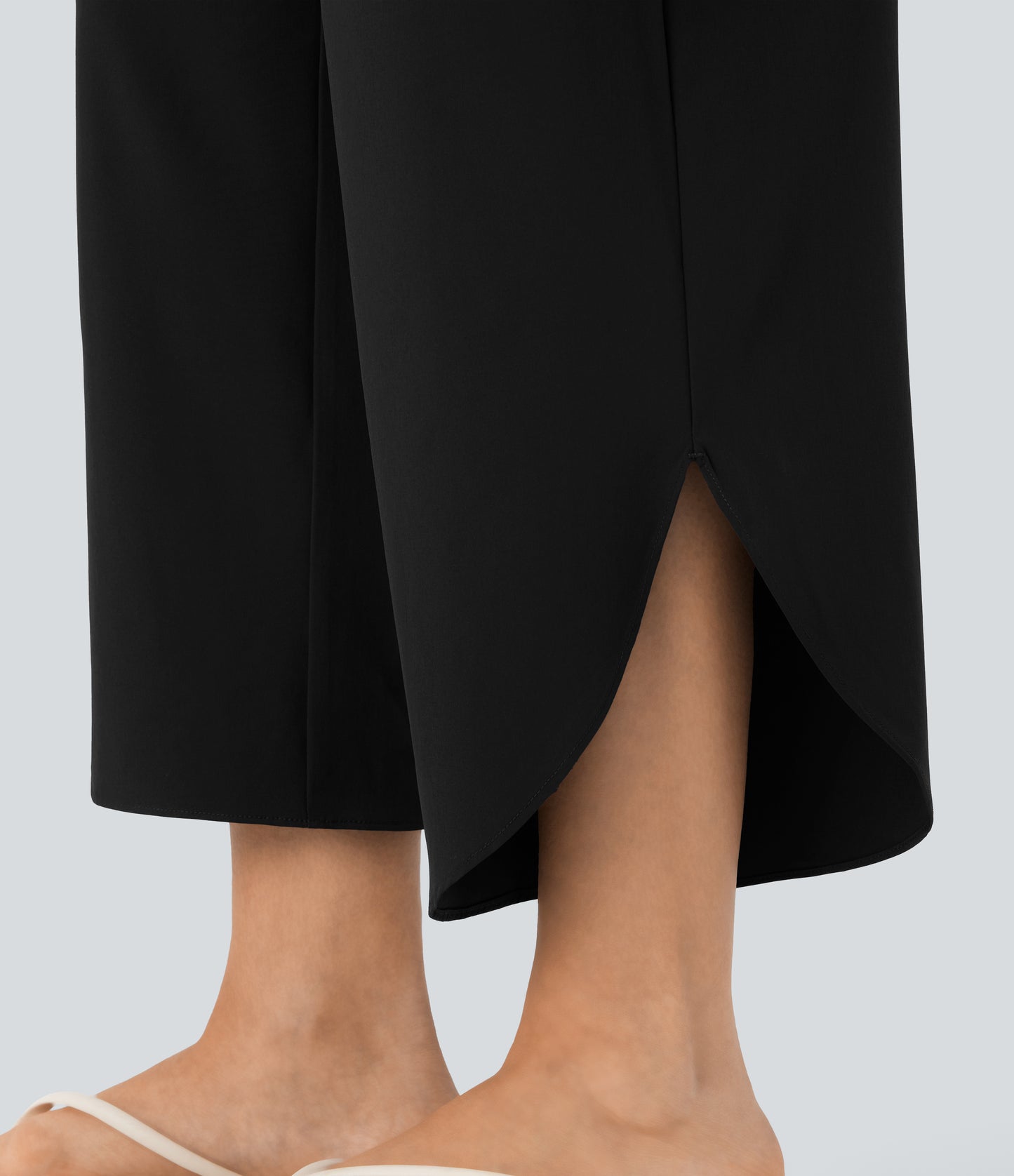 High Waisted Tummy Control Pocket Hem Quick Dry Pants