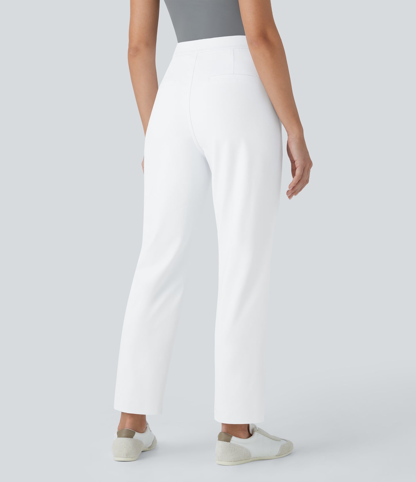 High Waisted Pocket Ankle Length Tapered Work Pants