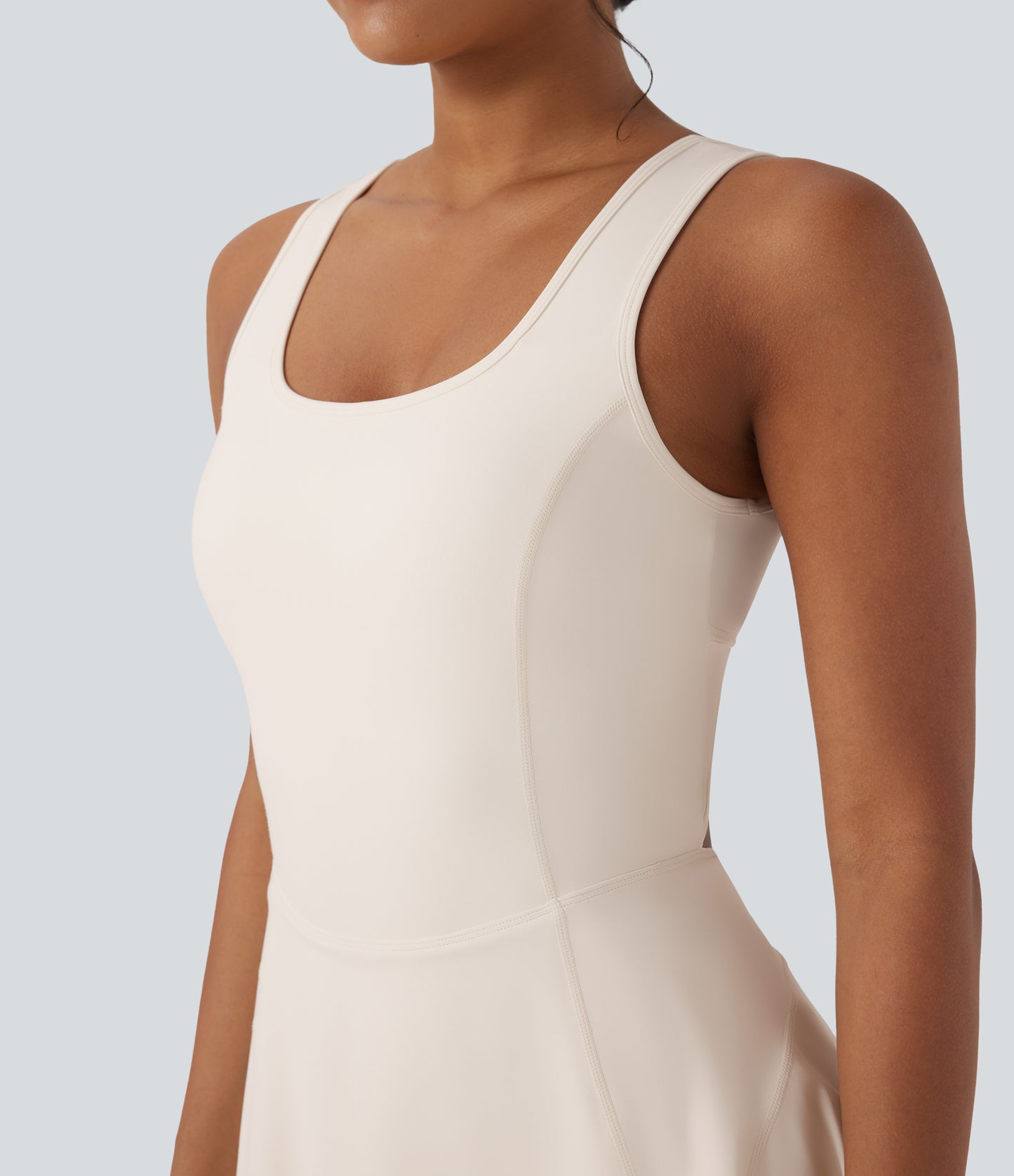 U Neck 2-in-1 Pocket Mini Cool Touch Dance Active Dress-Easy Peezy