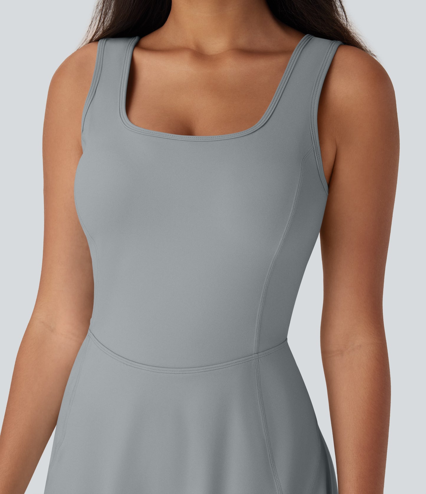 U Neck 2-in-1 Pocket Mini Cool Touch Dance Active Dress-Easy Peezy