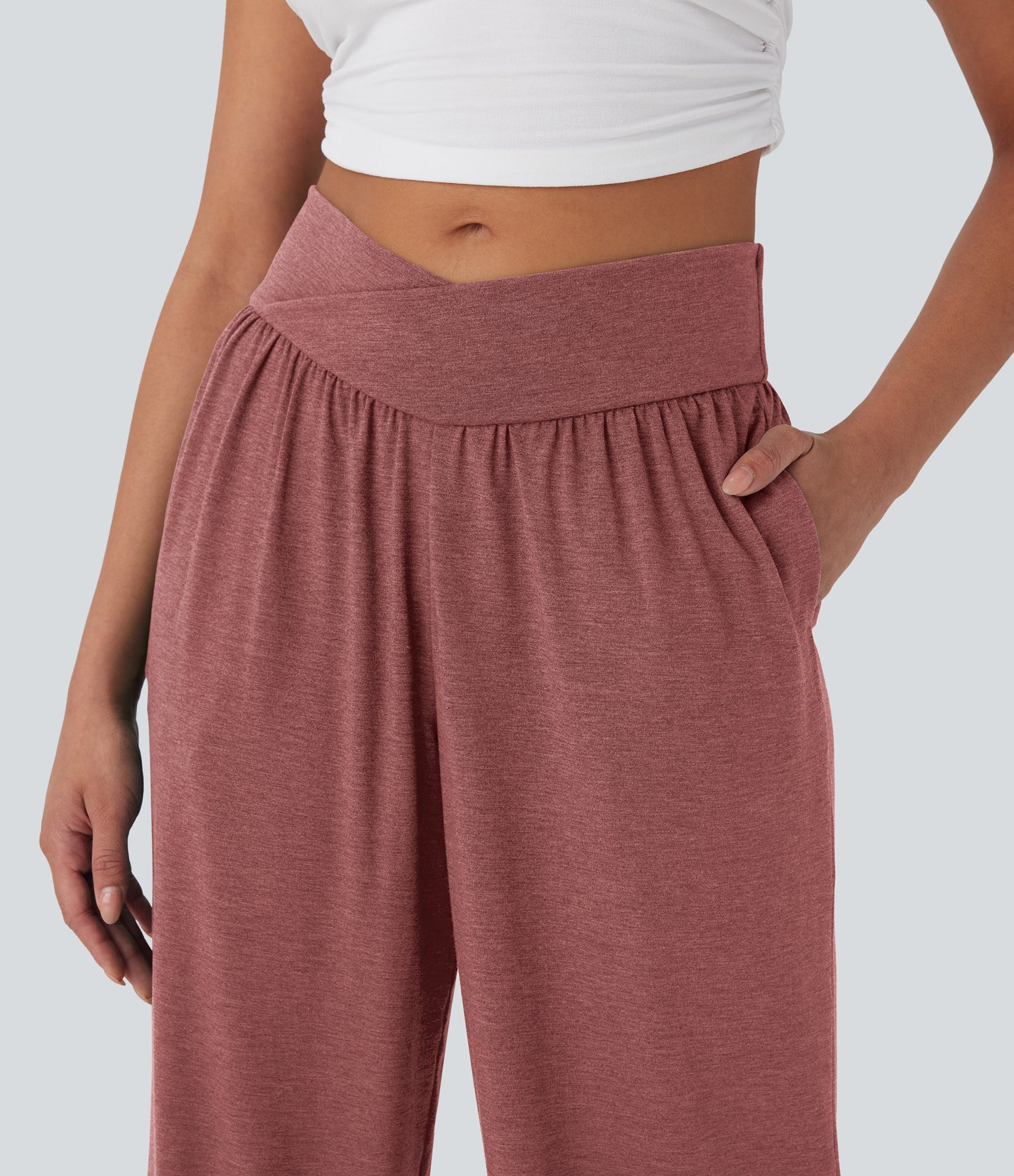 High Waisted Pocket Drawstring Casual Joggers