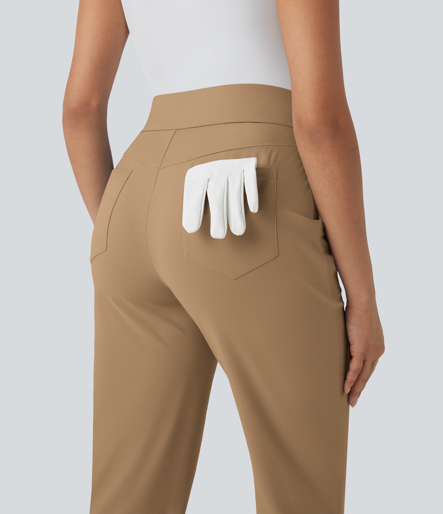 Mid High Waisted Pockets Quick Dry Golf Pants-Golf Tee-UPF40+
