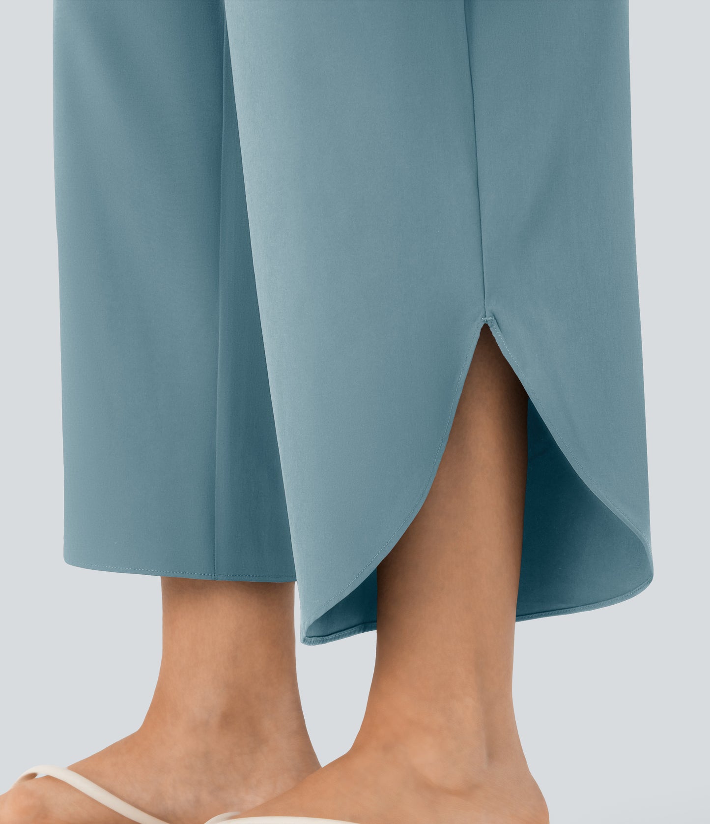 High Waisted Tummy Control Pocket Hem Quick Dry Pants
